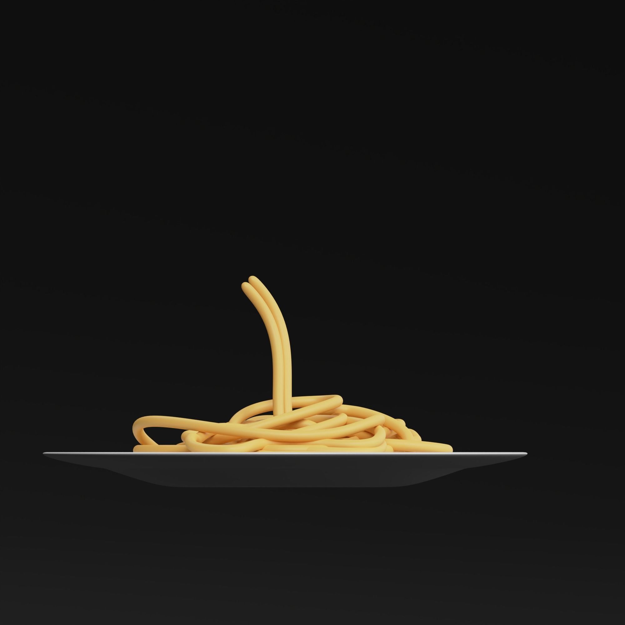 Pasta spaghetti on plate - 3D model_6