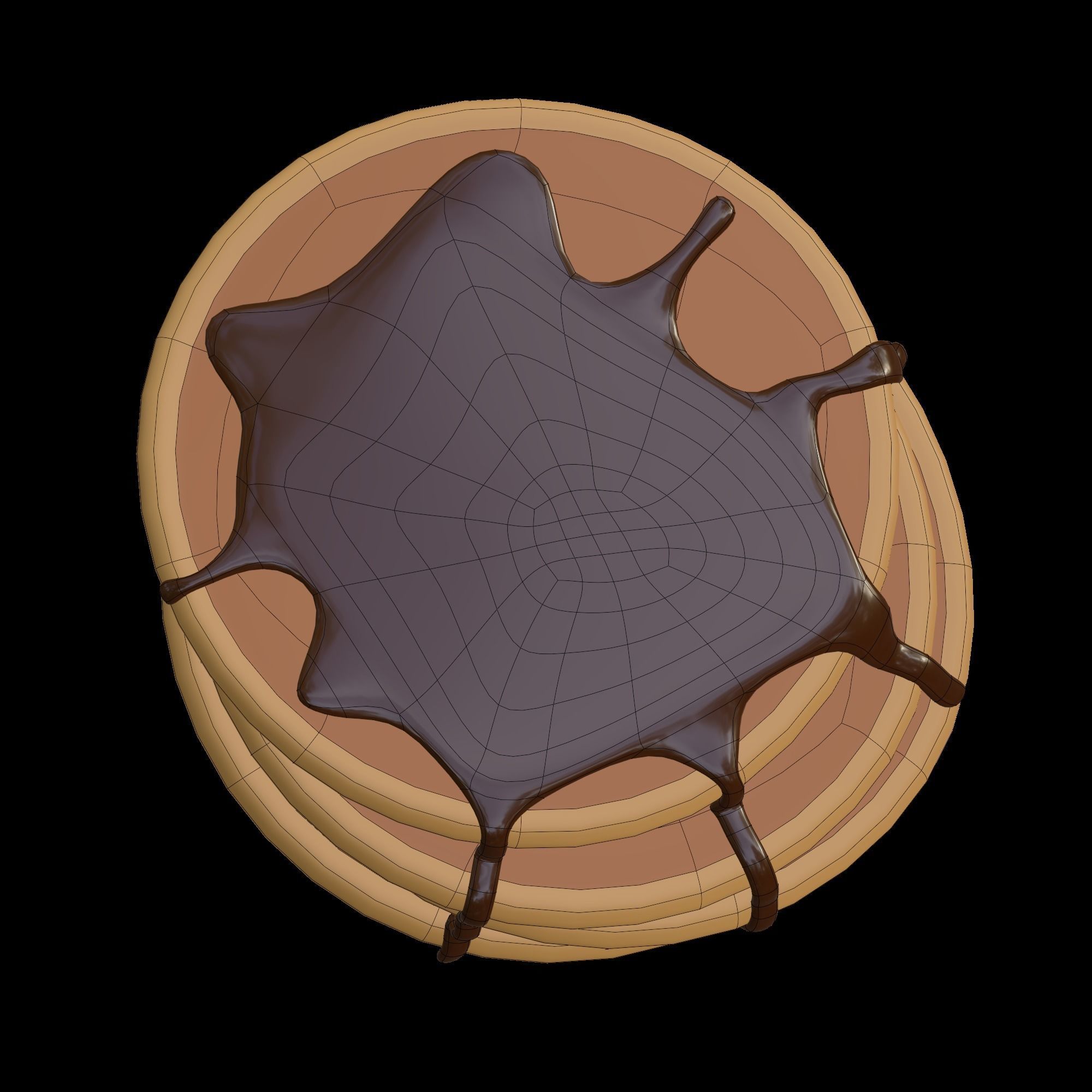 Pancake pancakes with chocolate dripping on top 3D model_10