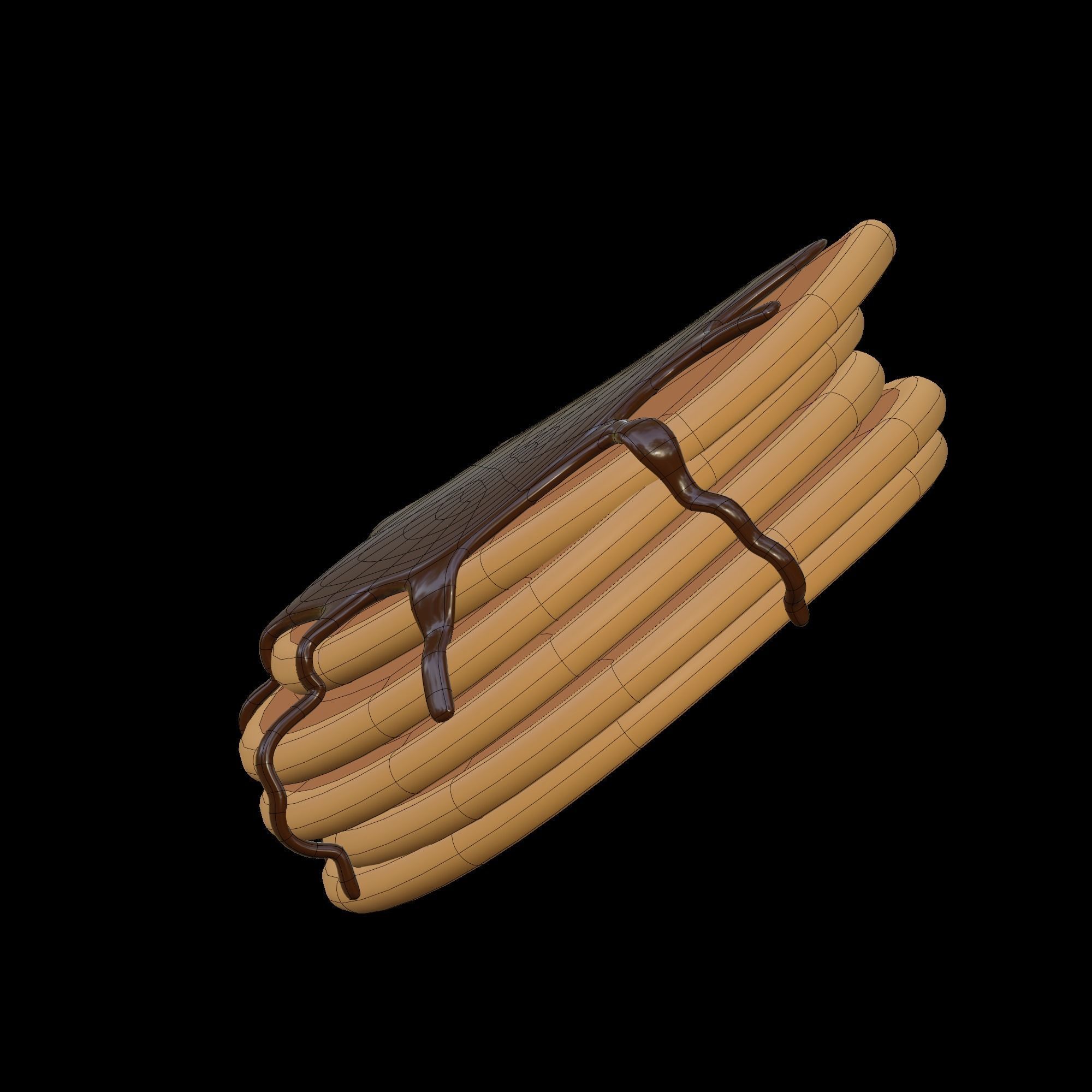 Pancake pancakes with chocolate dripping on top 3D model_8