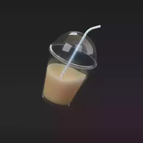 MilkShake cup of juice with straw