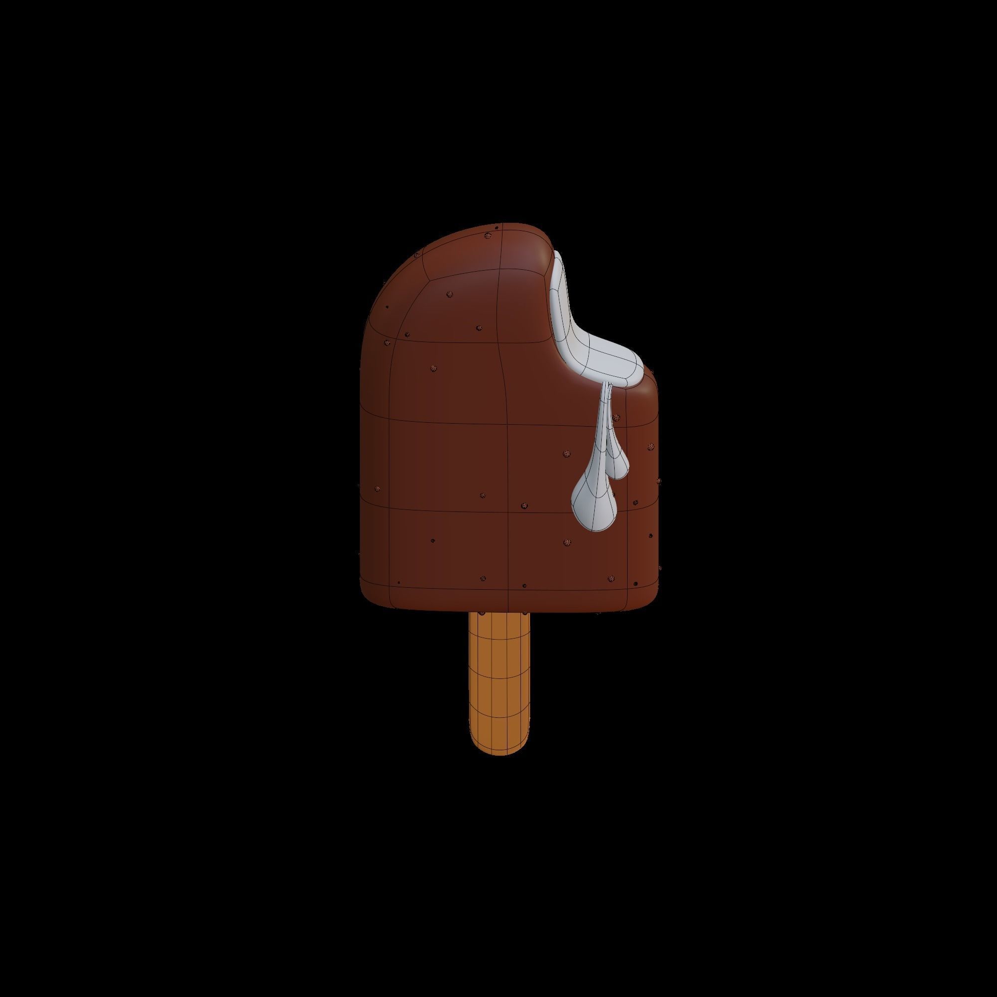 Ice cream - stylized cartoon icon 3D model_10