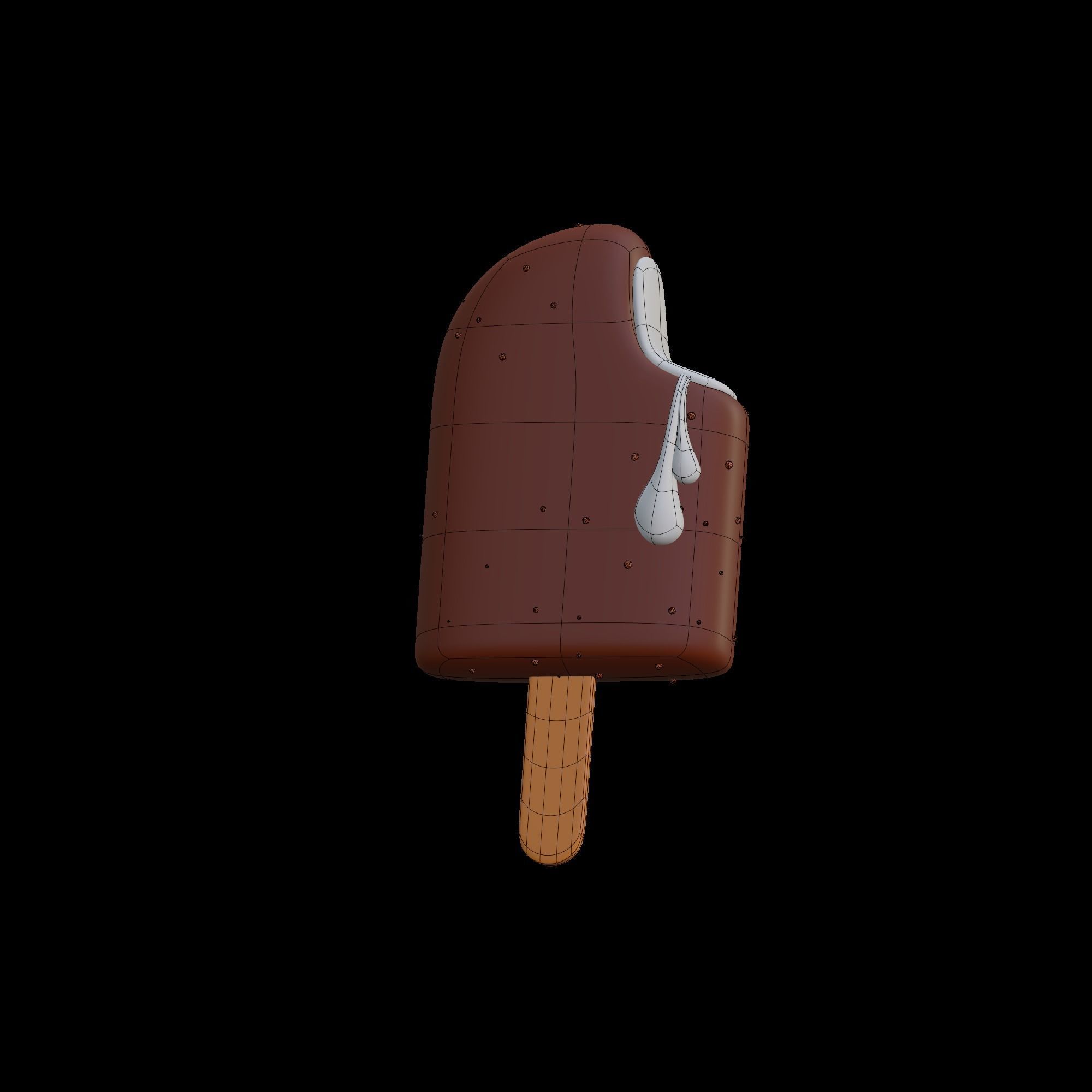 Ice cream - stylized cartoon icon 3D model_11