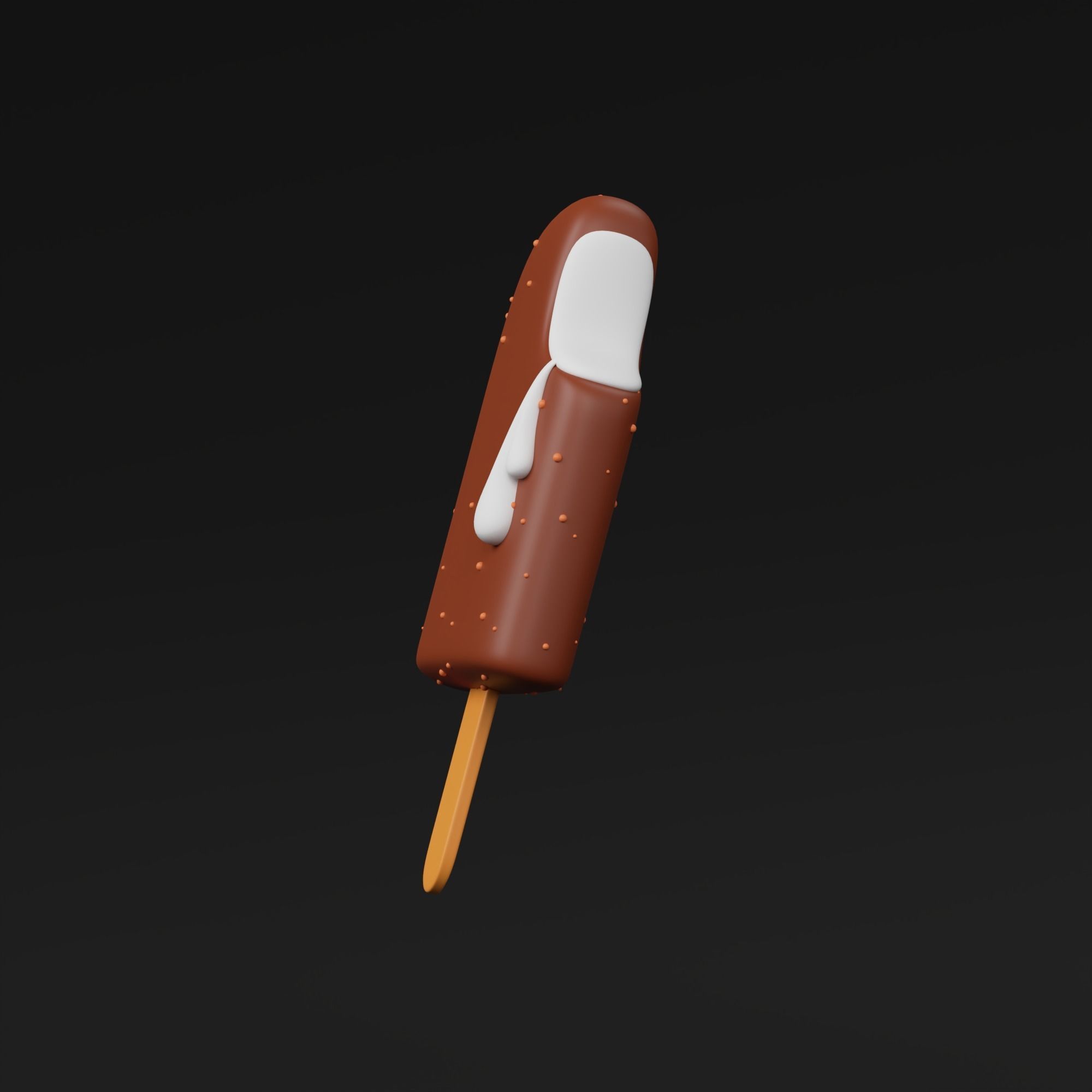 Ice cream - stylized cartoon icon 3D model_1