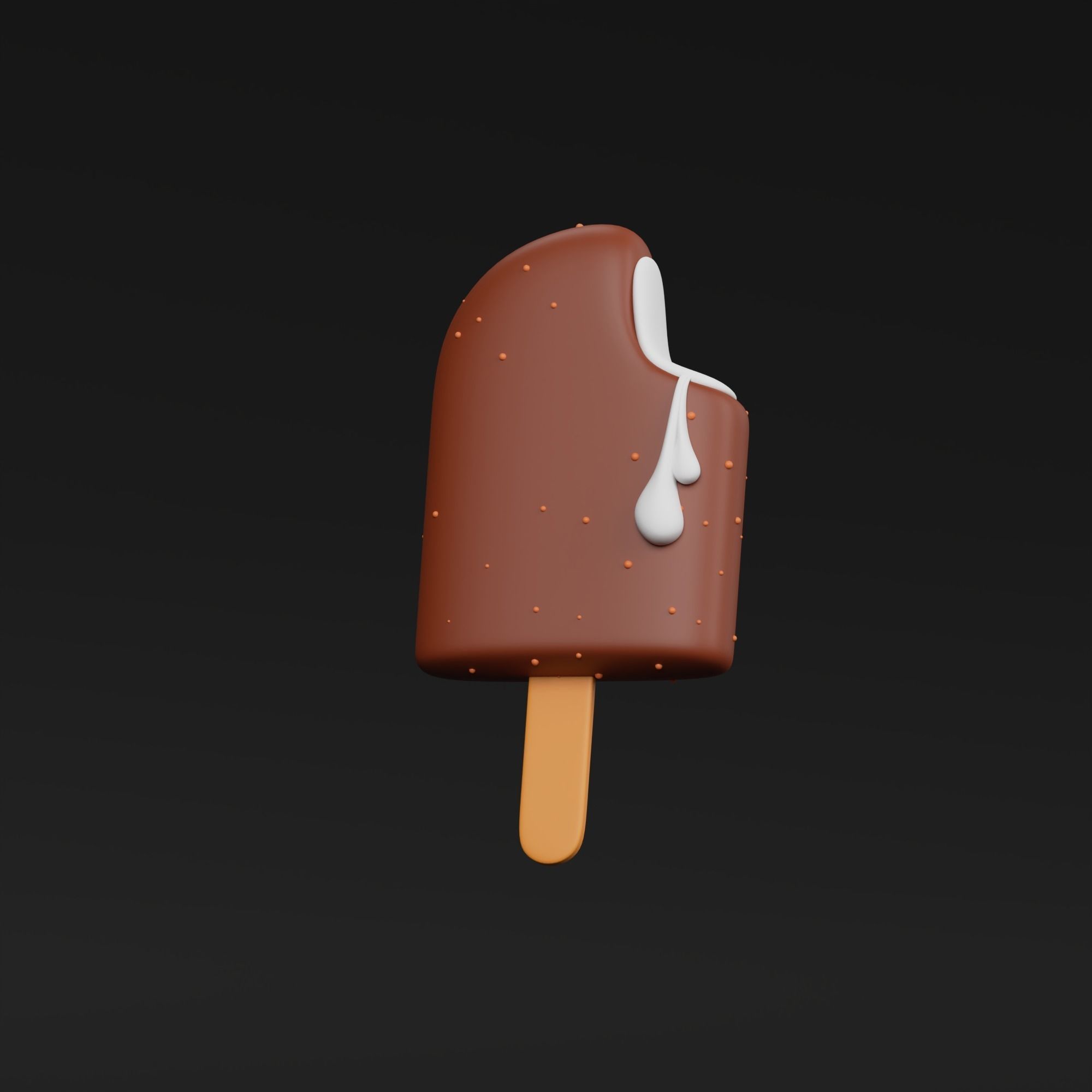 Ice cream - stylized cartoon icon 3D model_2