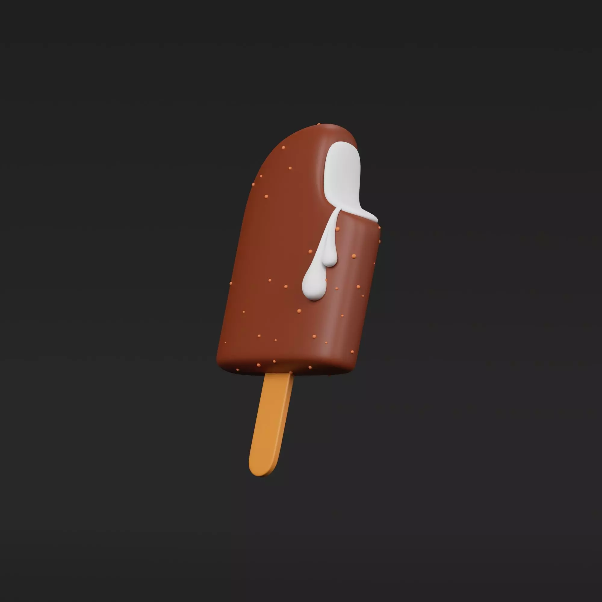 Ice cream - stylized cartoon icon 3D model_0