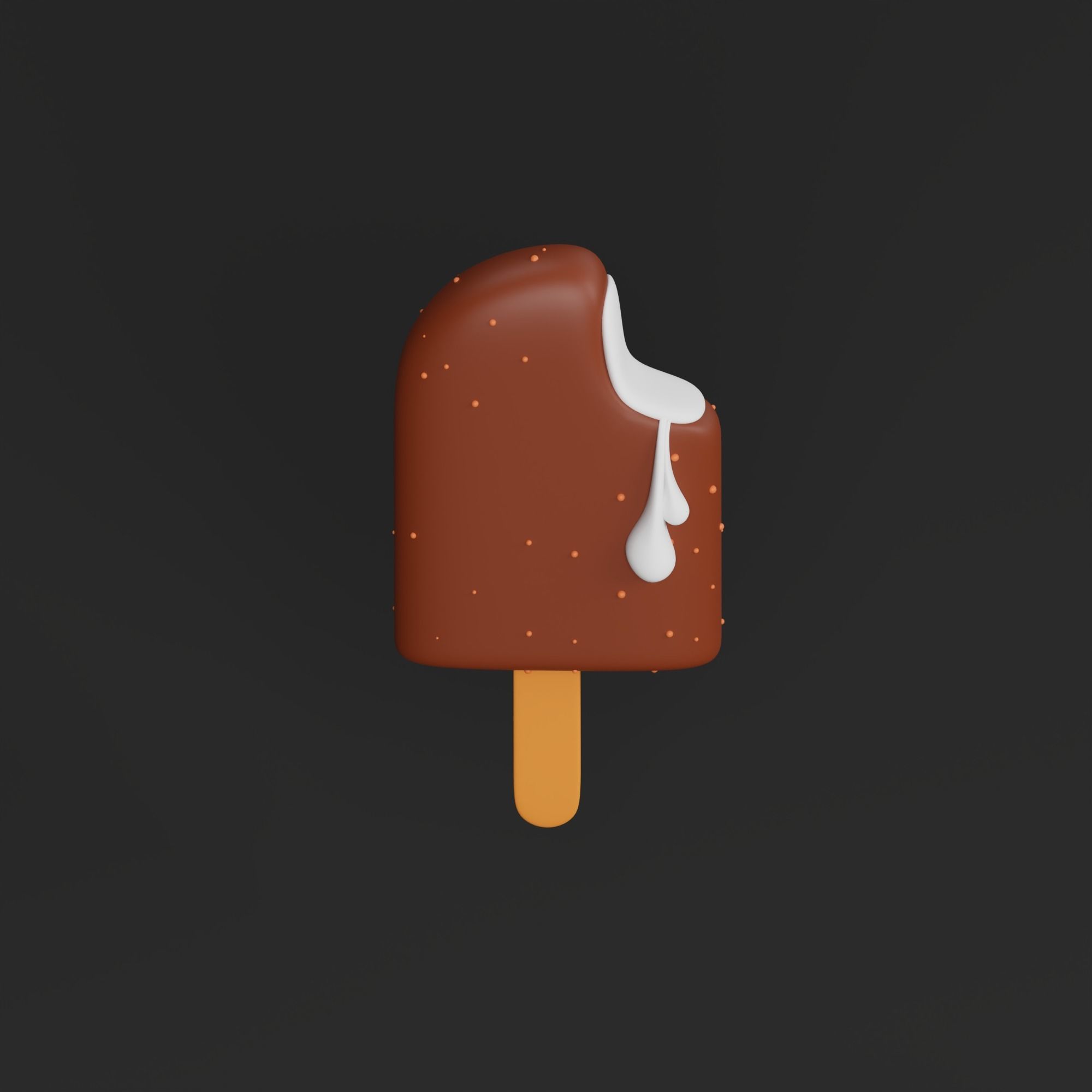 Ice cream - stylized cartoon icon 3D model_3