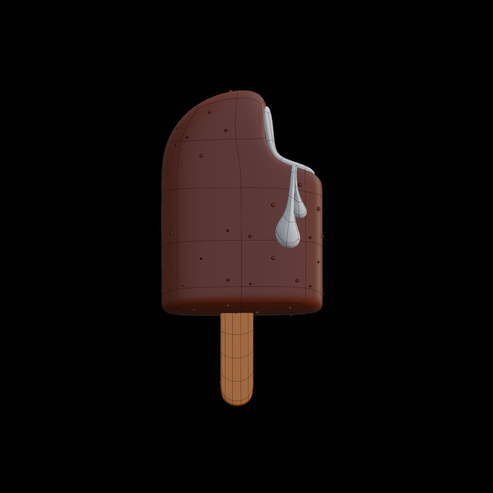 Ice cream - stylized cartoon icon 3D model_7