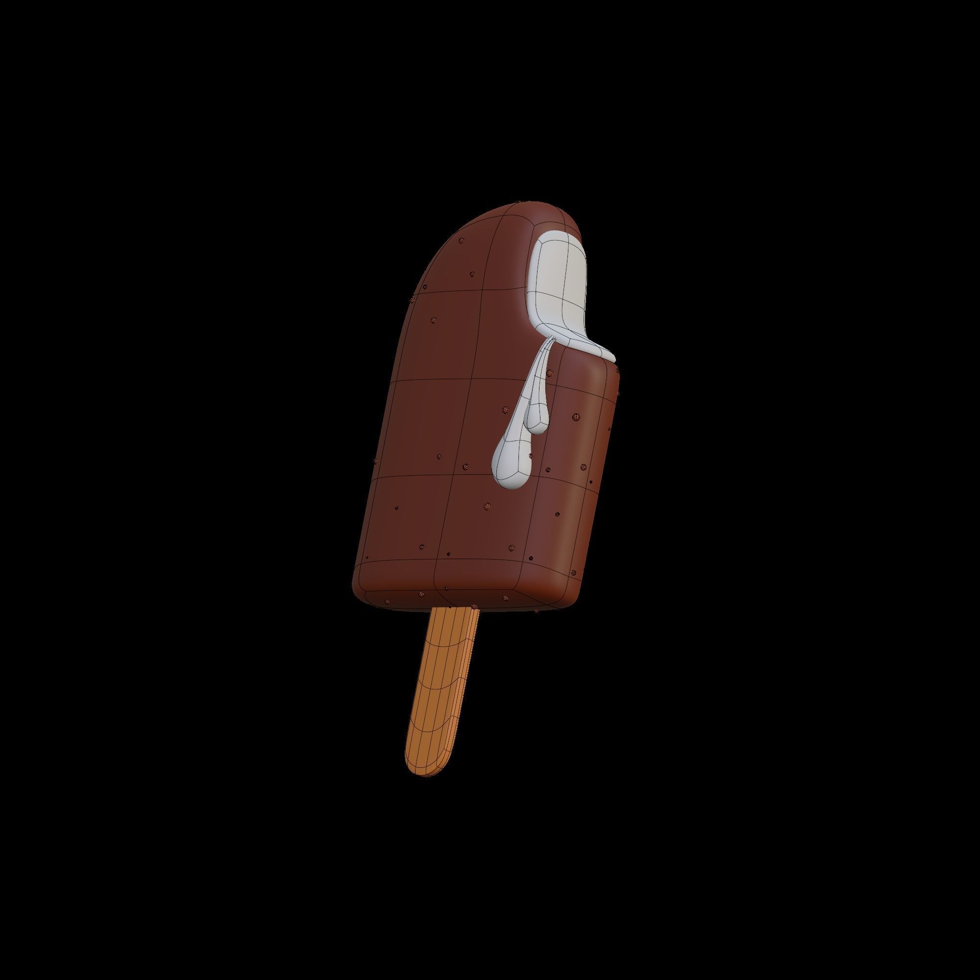 Ice cream - stylized cartoon icon 3D model_13