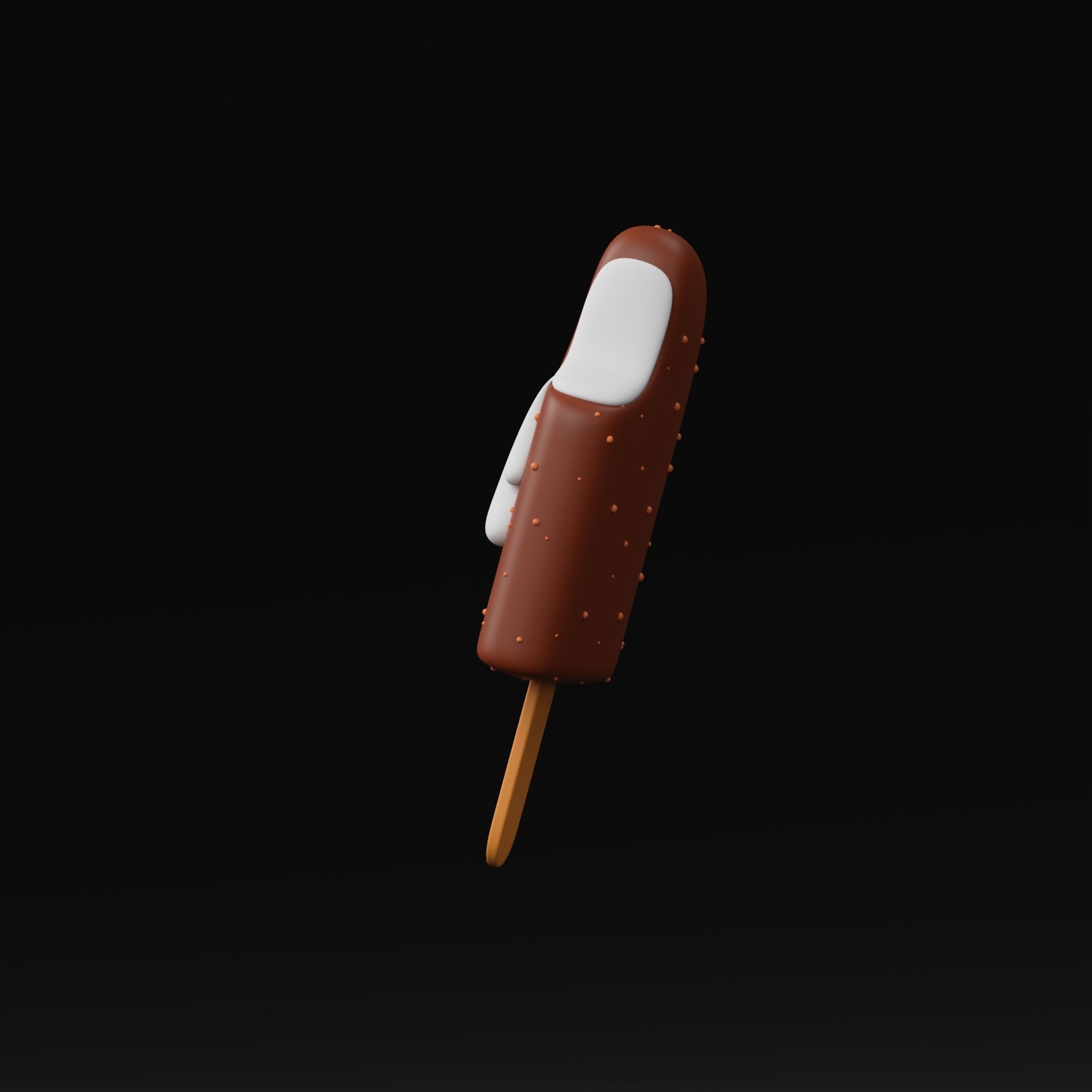 Ice cream - stylized cartoon icon 3D model_5