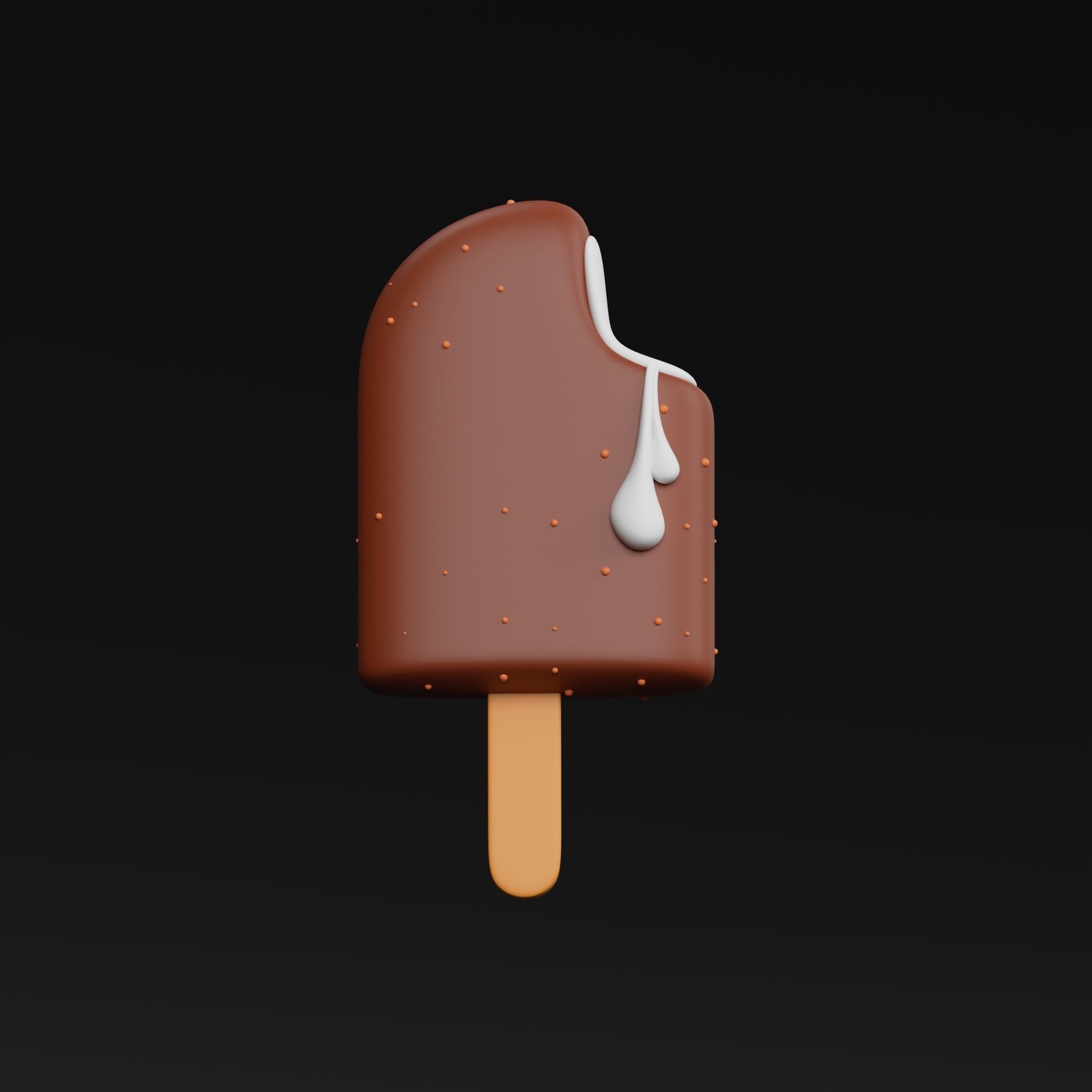 Ice cream - stylized cartoon icon 3D model_6