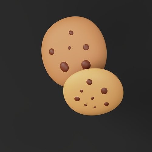 Cookies - stylized icon 3D model 5