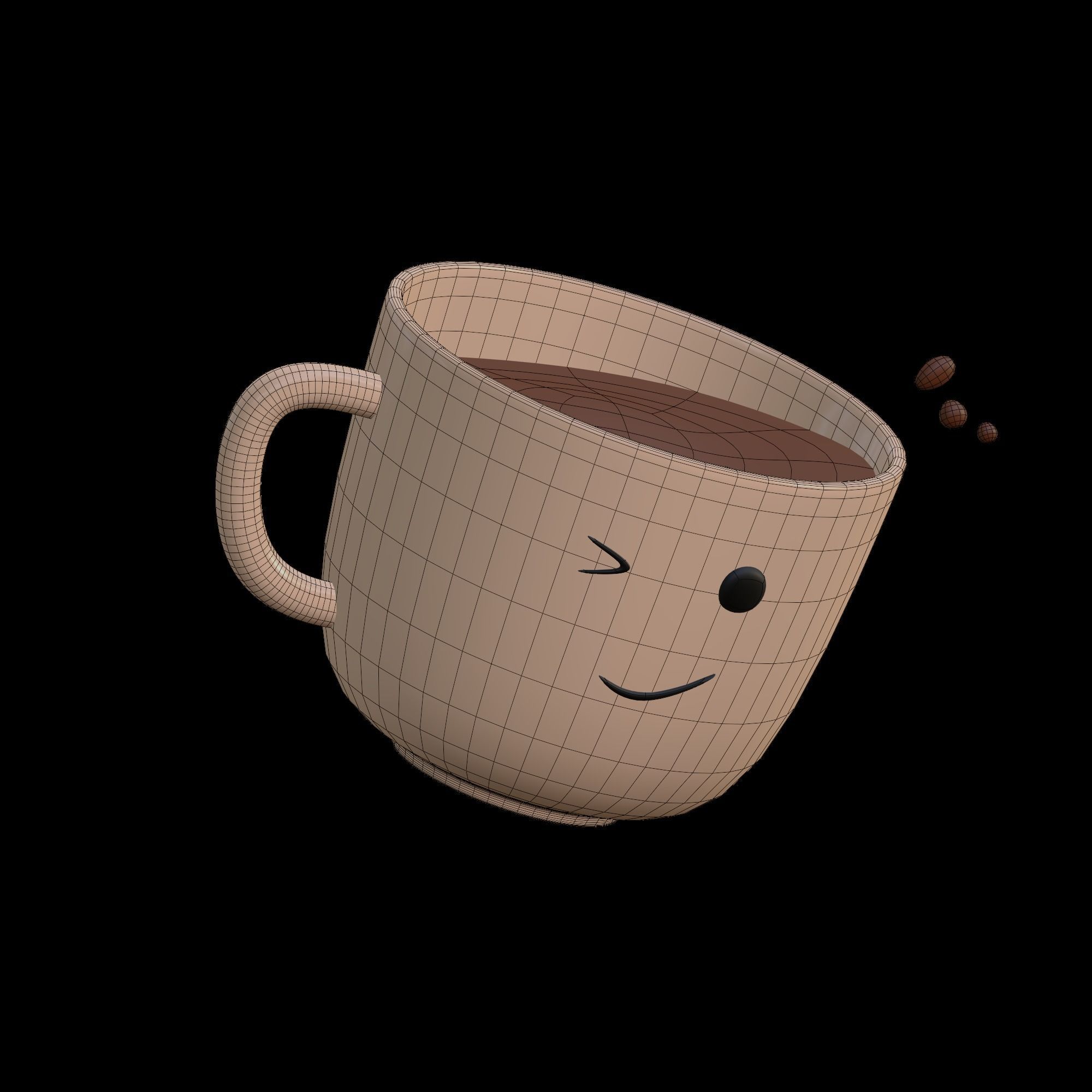 Coffee Cup - Cute Stylized 3D icon 3D model_11