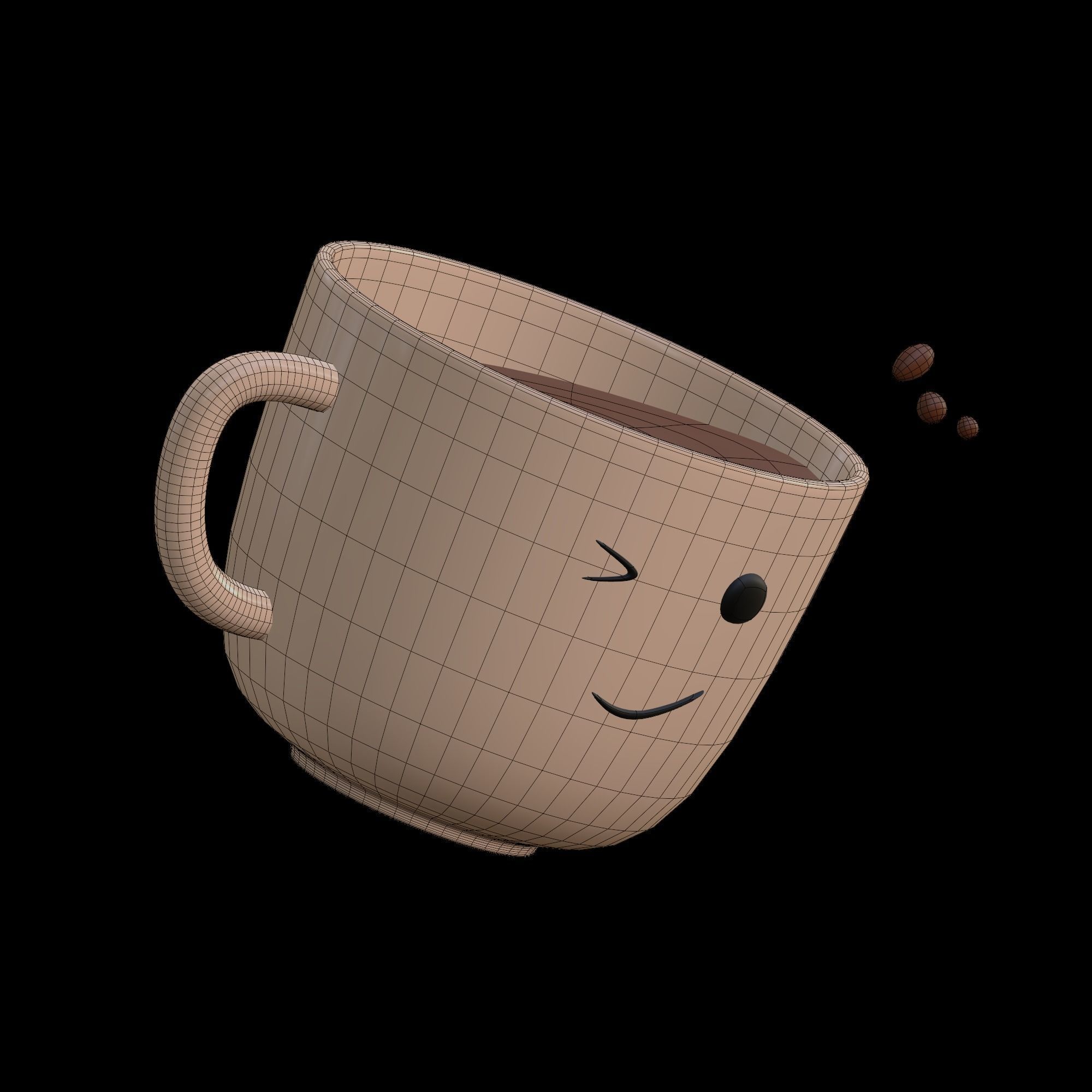Coffee Cup - Cute Stylized 3D icon 3D model_7
