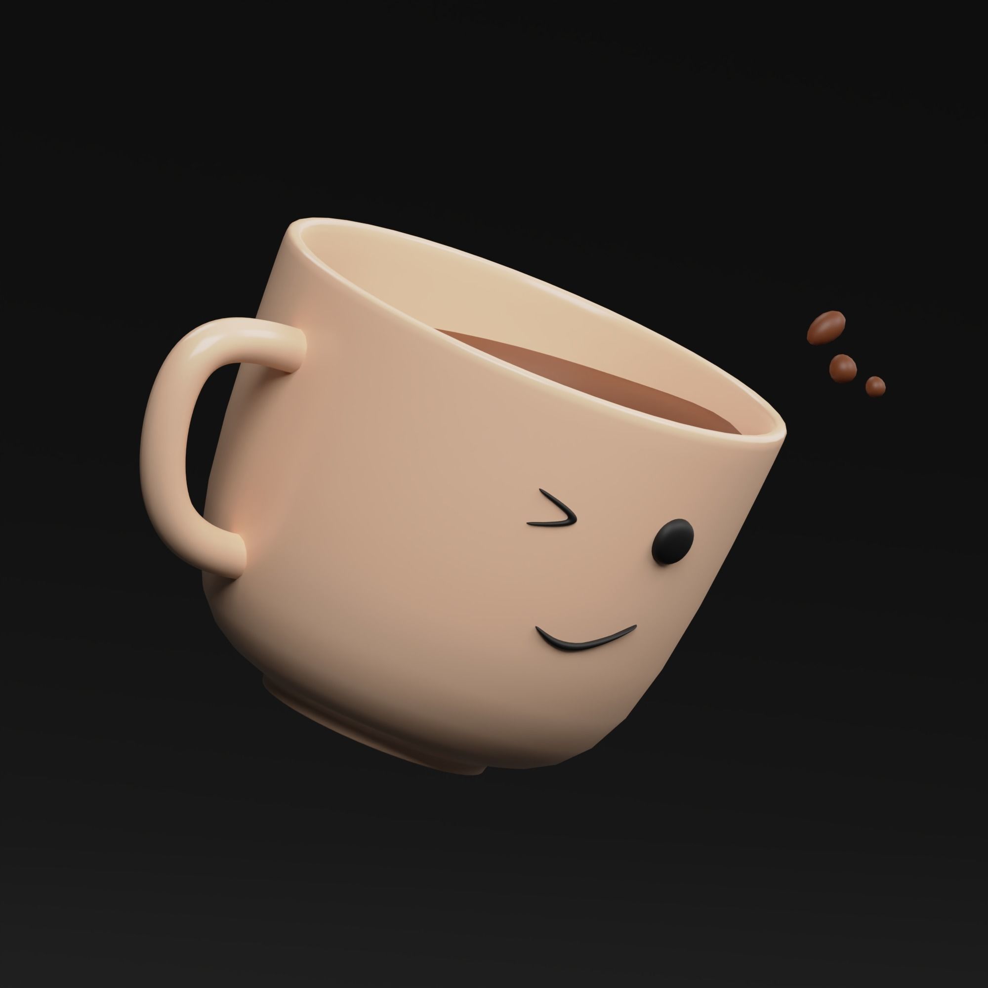Coffee Cup - Cute Stylized 3D icon 3D model_6