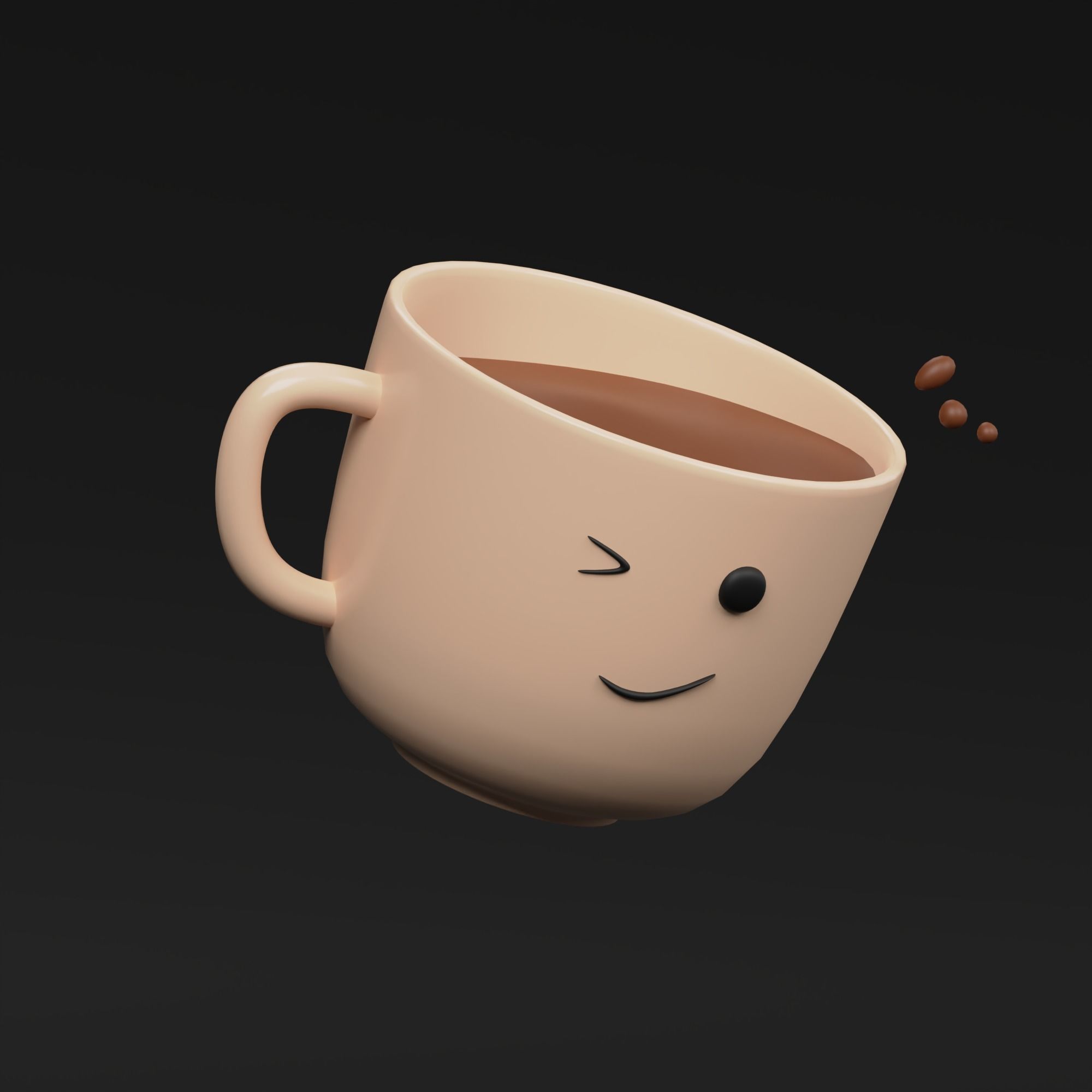 Coffee Cup - Cute Stylized 3D icon 3D model_2