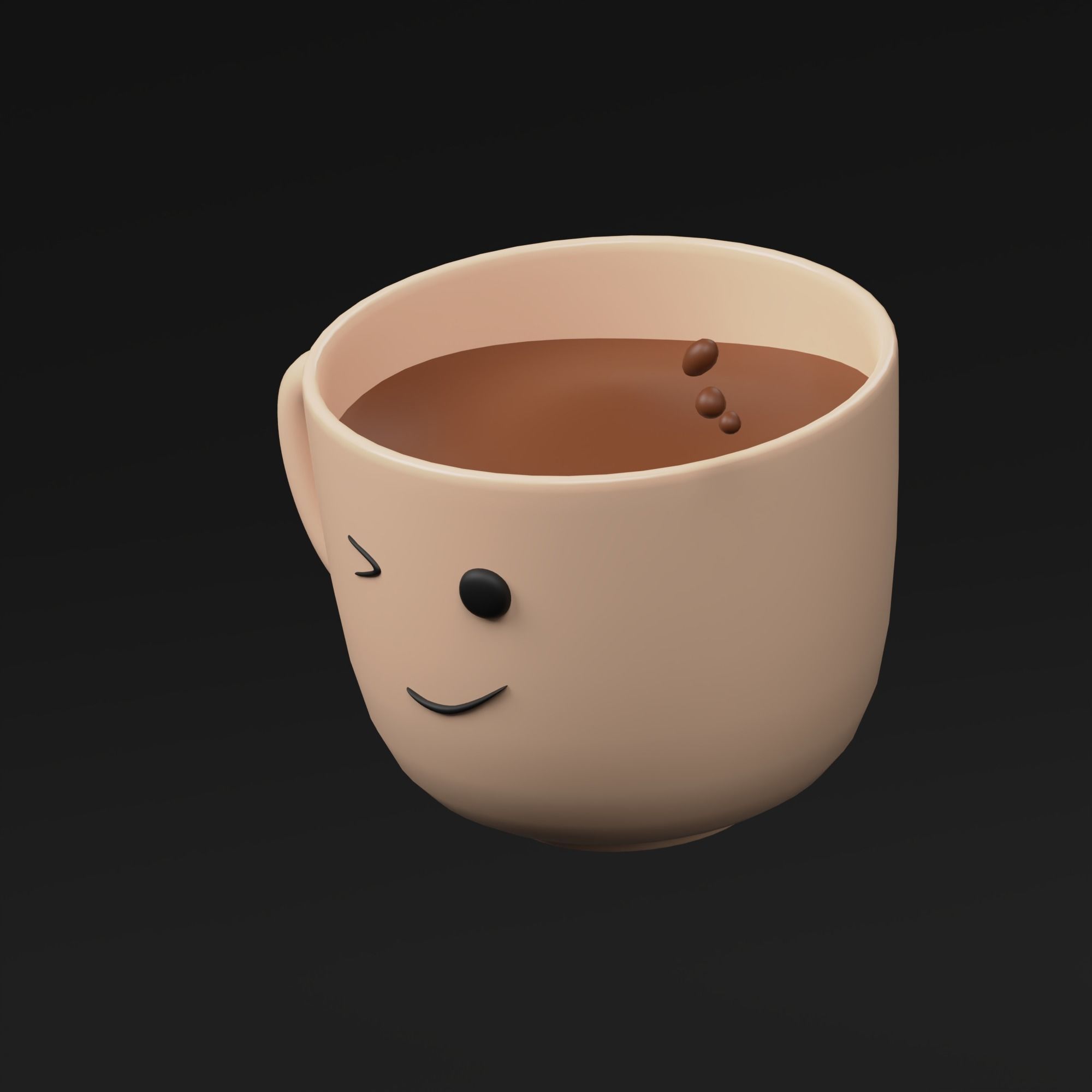 Coffee Cup - Cute Stylized 3D icon 3D model_1