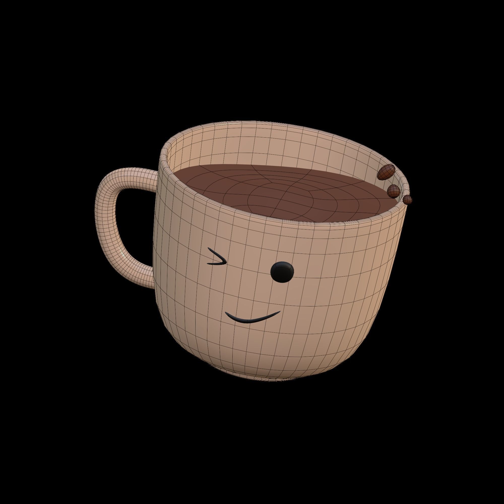 Coffee Cup - Cute Stylized 3D icon 3D model_13