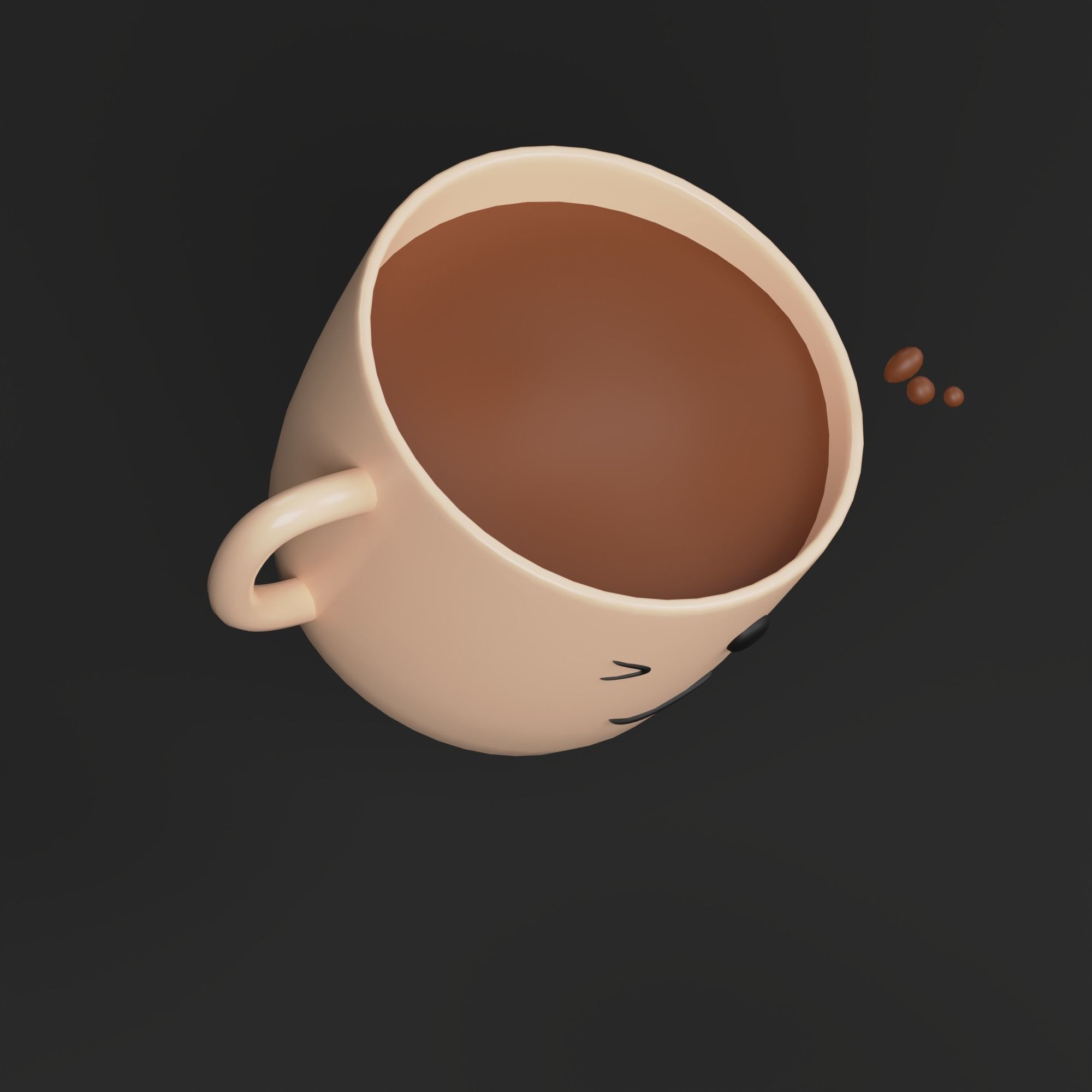 Coffee Cup - Cute Stylized 3D icon 3D model_3