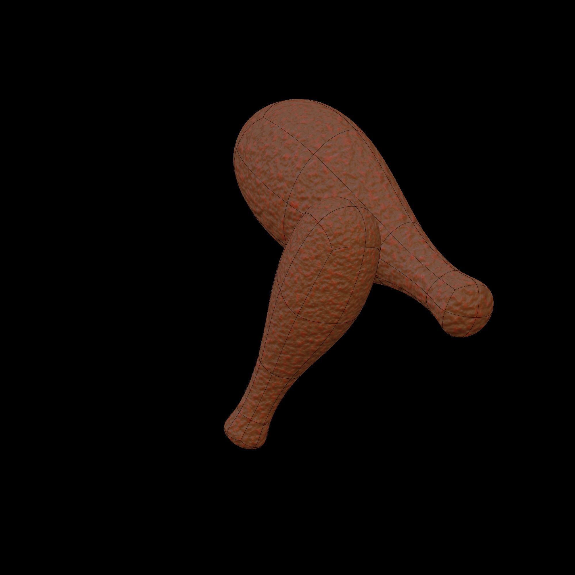 Chicken Drumsticks - Stylized 3D icon 3D model_8