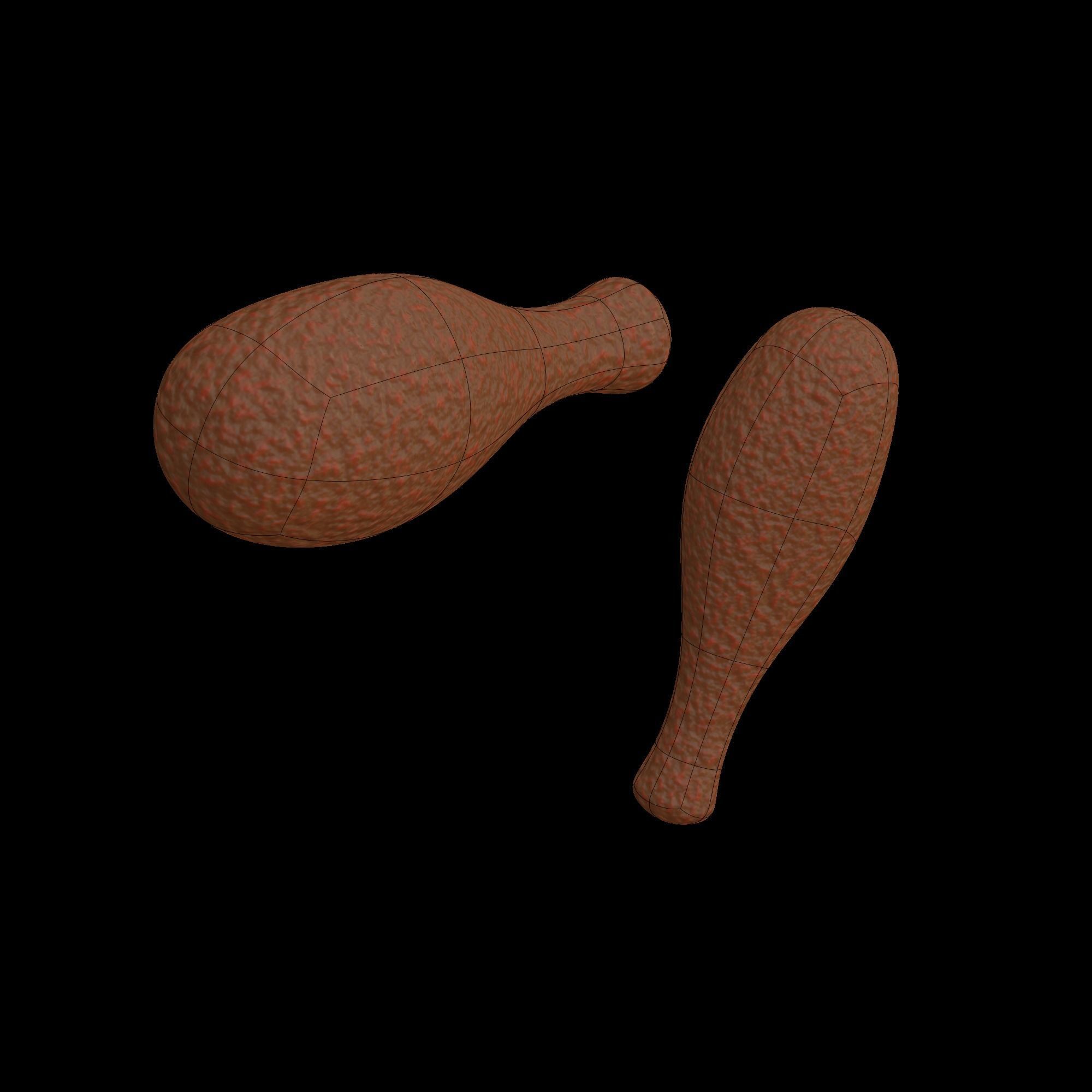 Chicken Drumsticks - Stylized 3D icon 3D model_10