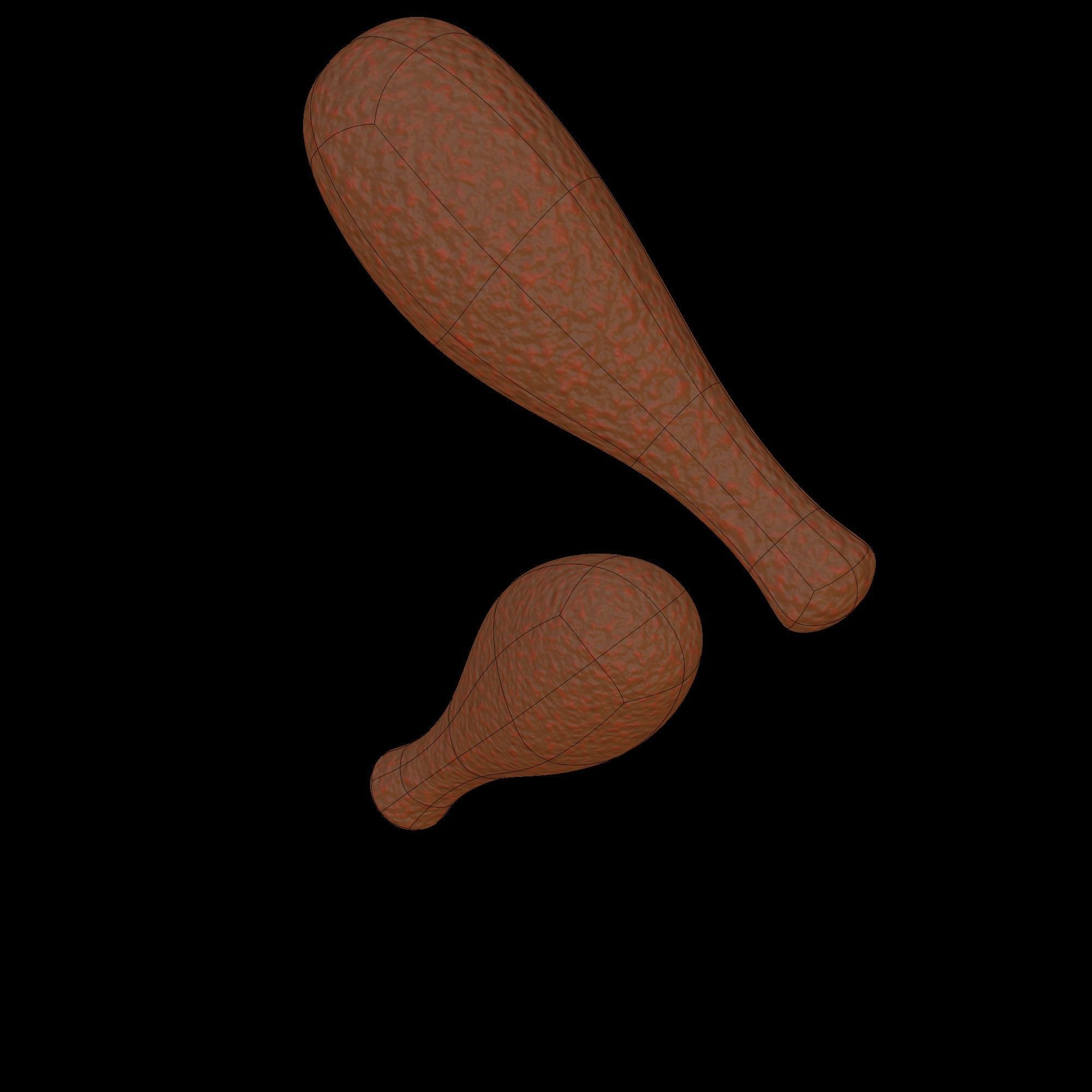 Chicken Drumsticks - Stylized 3D icon 3D model_9