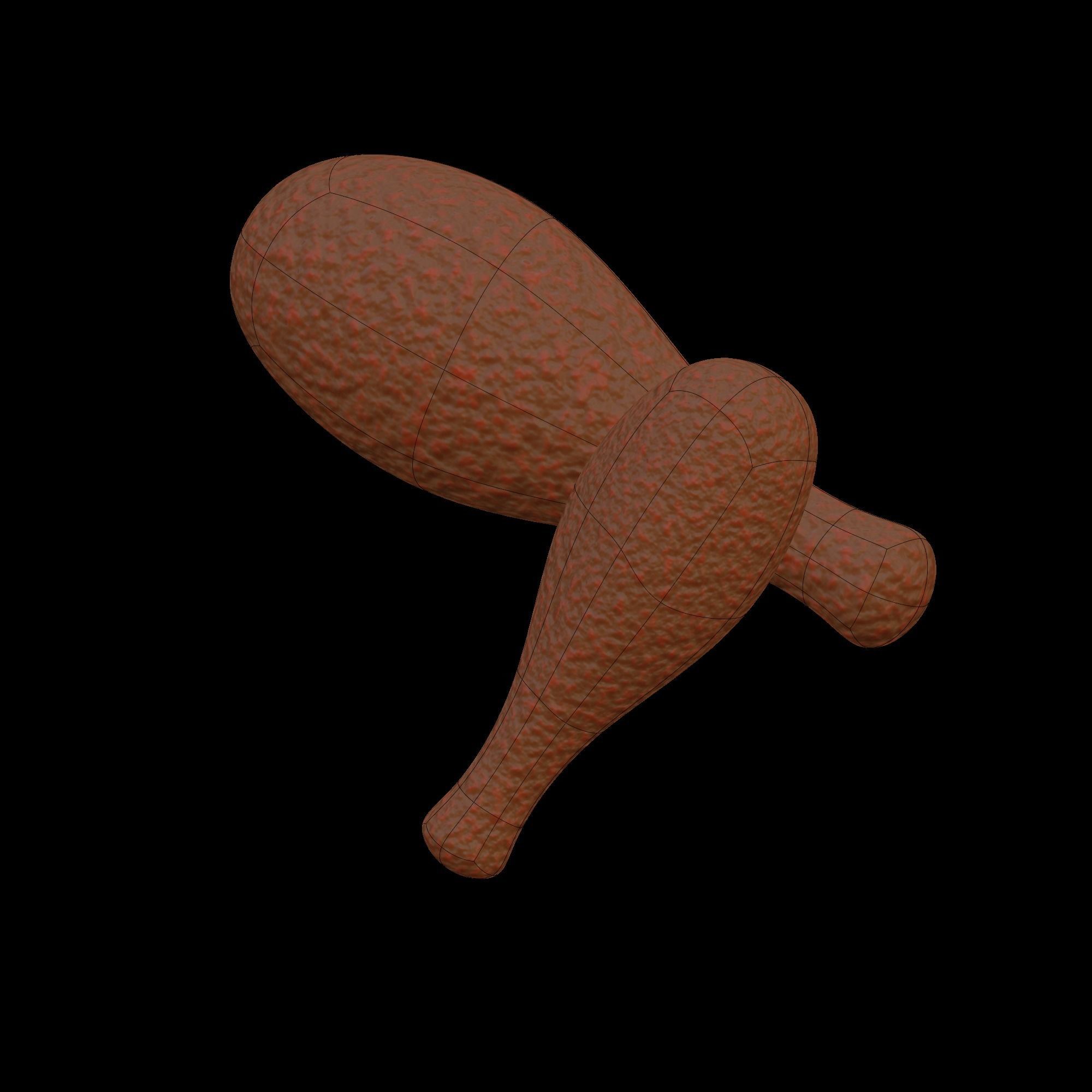 Chicken Drumsticks - Stylized 3D icon 3D model_12
