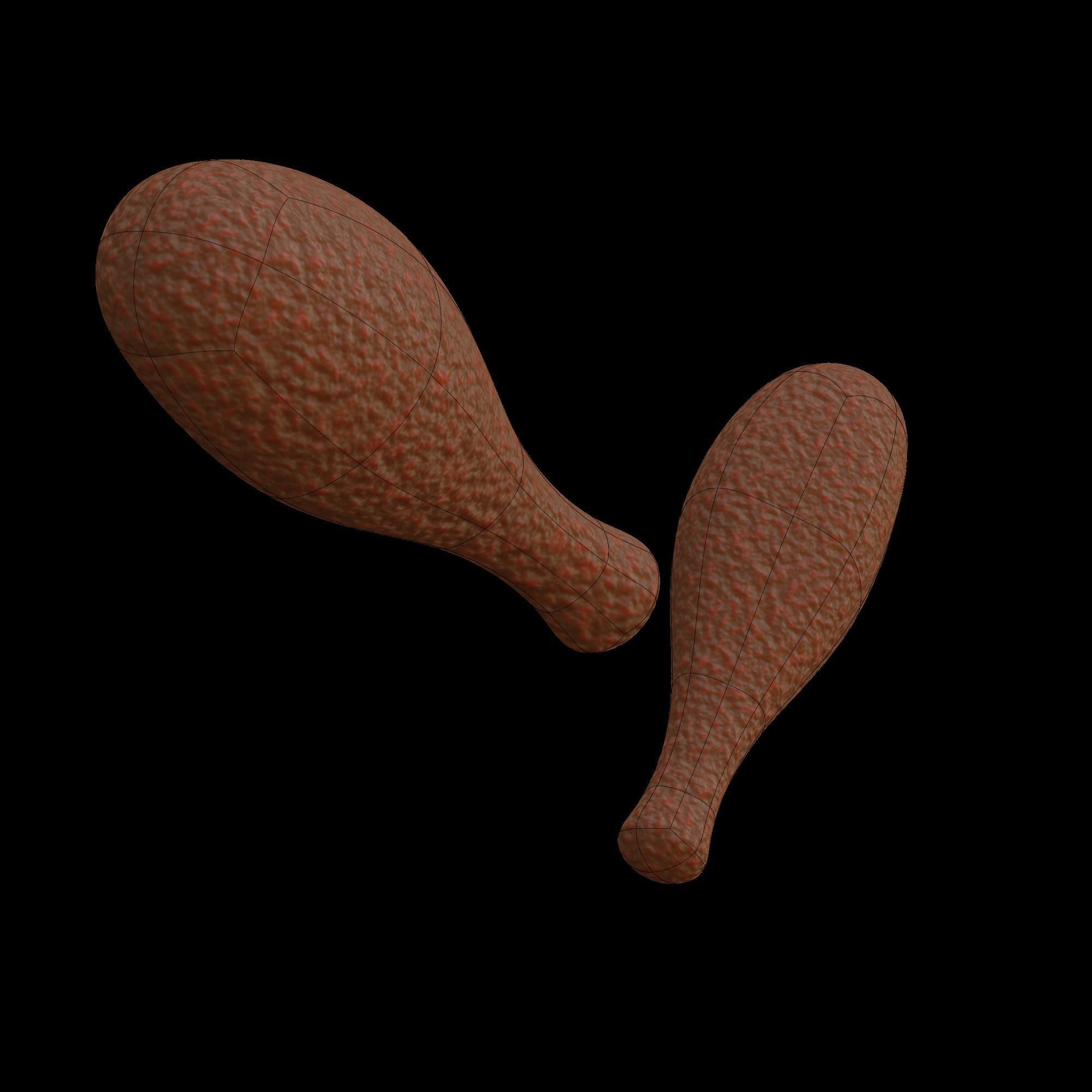 Chicken Drumsticks - Stylized 3D icon 3D model_7