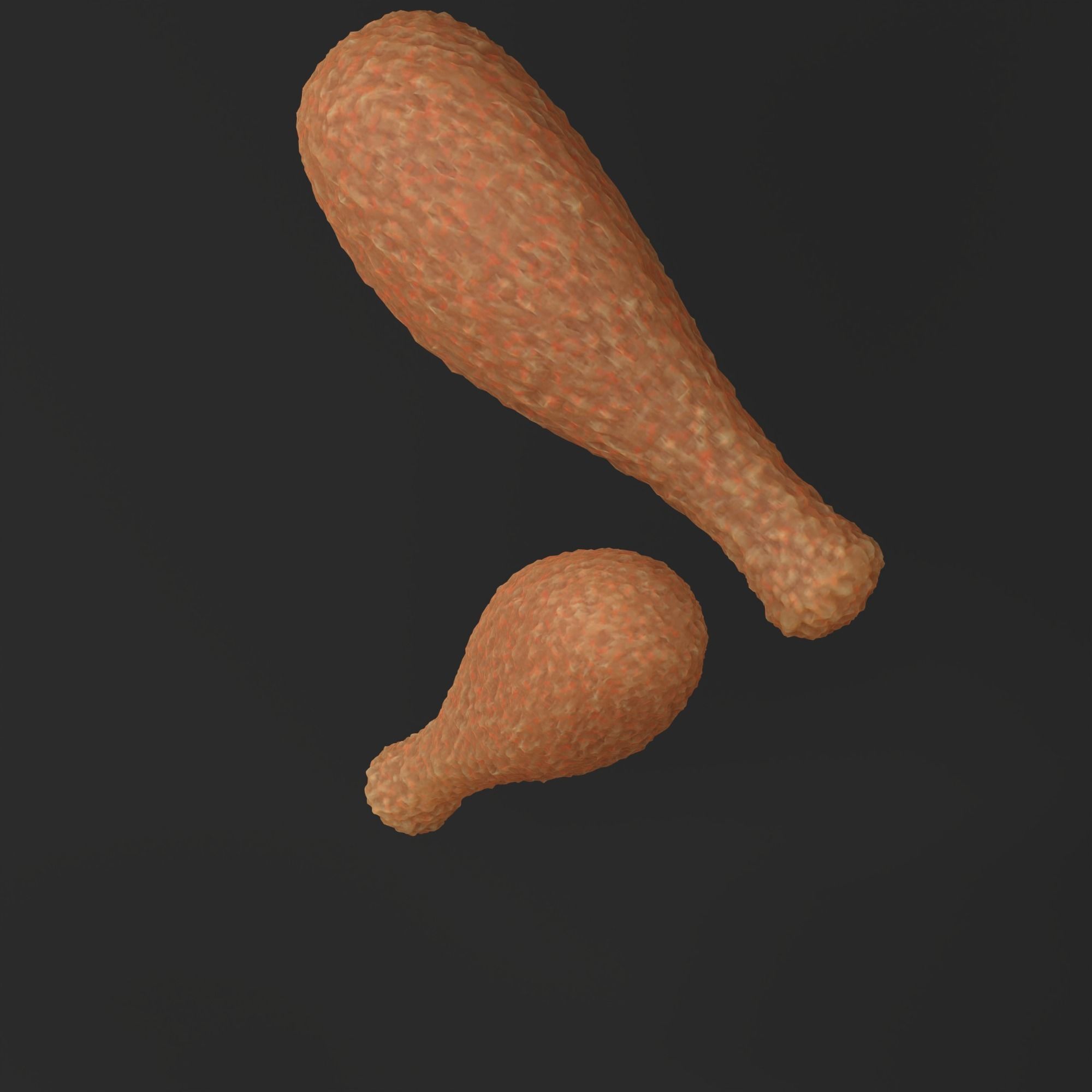 Chicken Drumsticks - Stylized 3D icon 3D model_4
