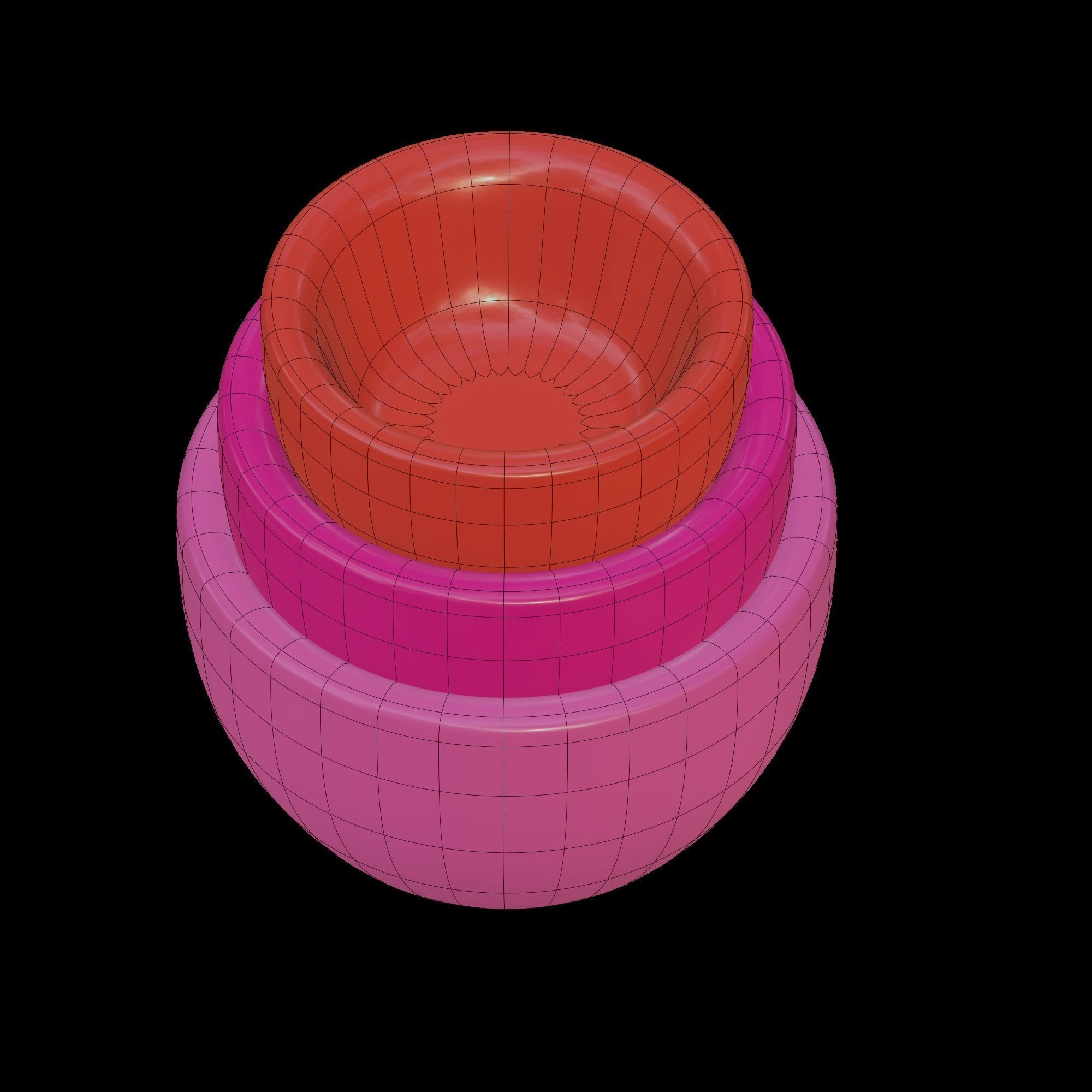 Bowls three colorful 3D model_9