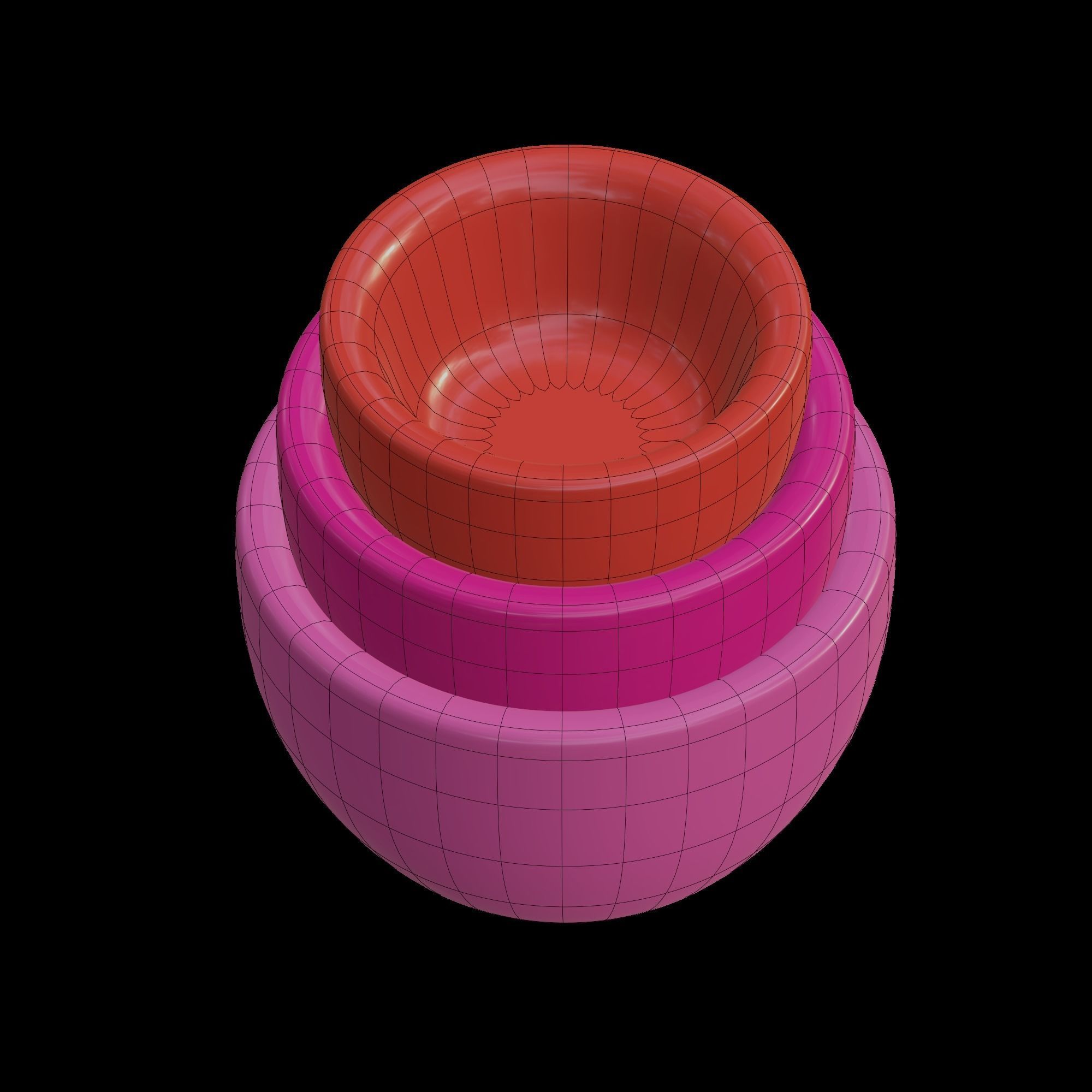 Bowls three colorful 3D model_10