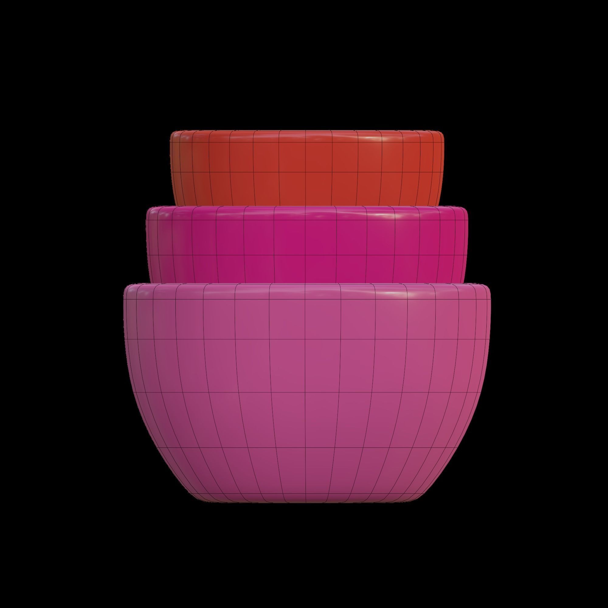 Bowls three colorful 3D model_13
