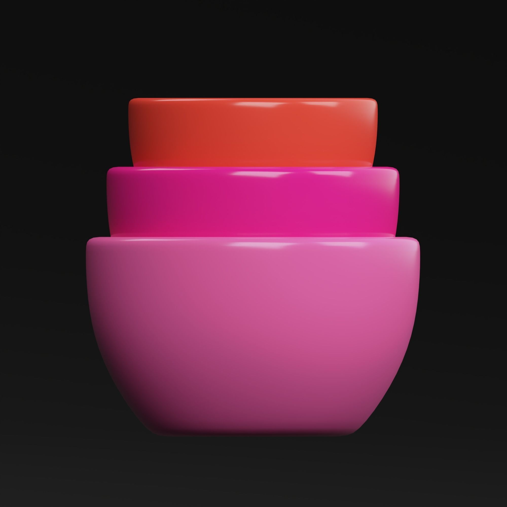 Bowls three colorful 3D model_6