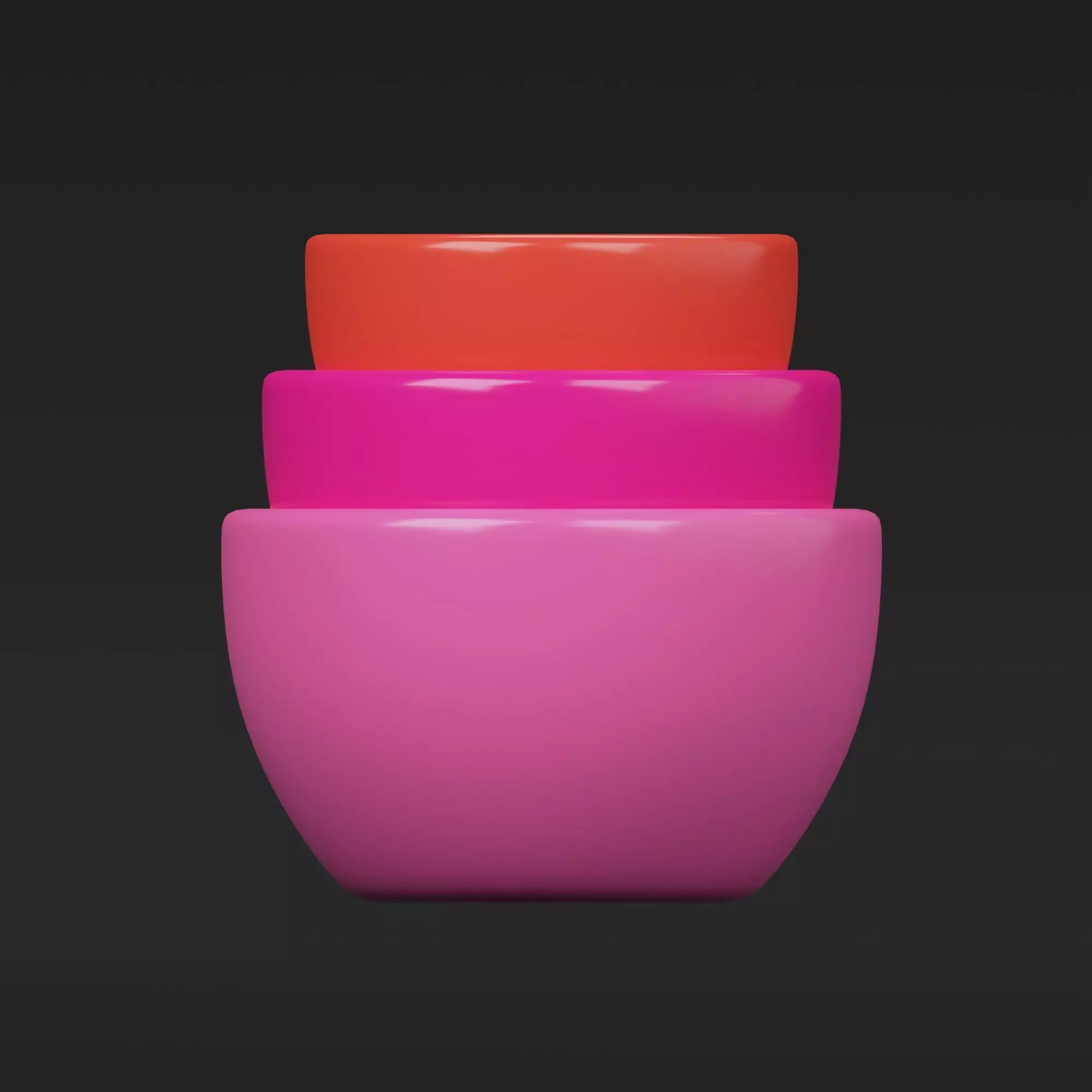 Bowls three colorful 3D model_0