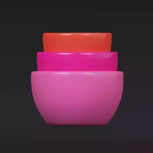 Bowls three colorful 3D model