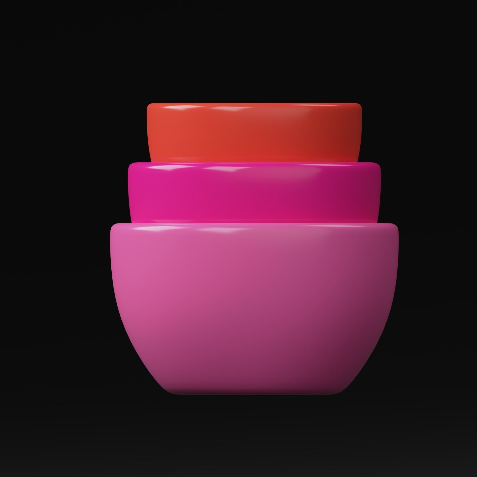 Bowls three colorful 3D model_5