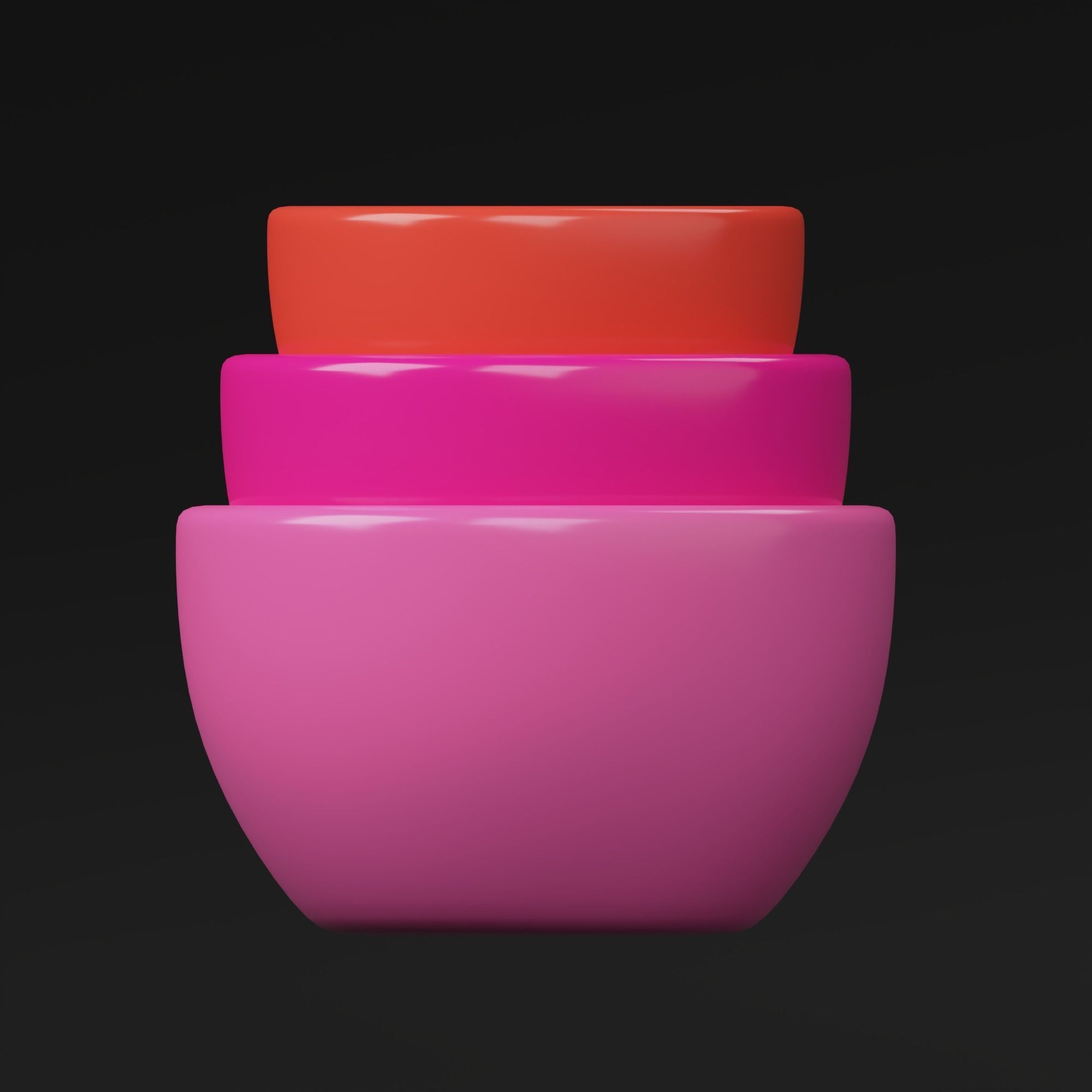 Bowls three colorful 3D model_1