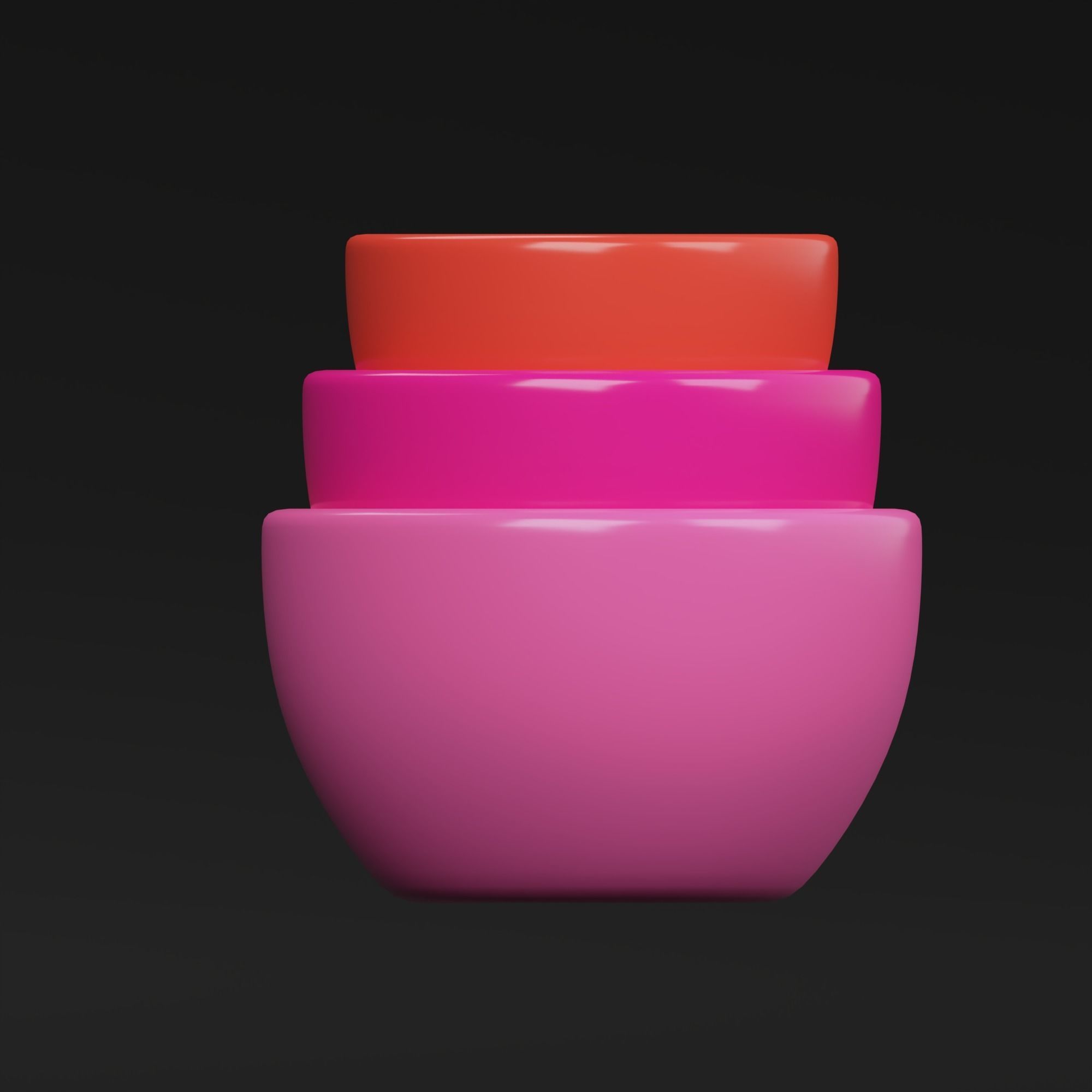 Bowls three colorful 3D model_2