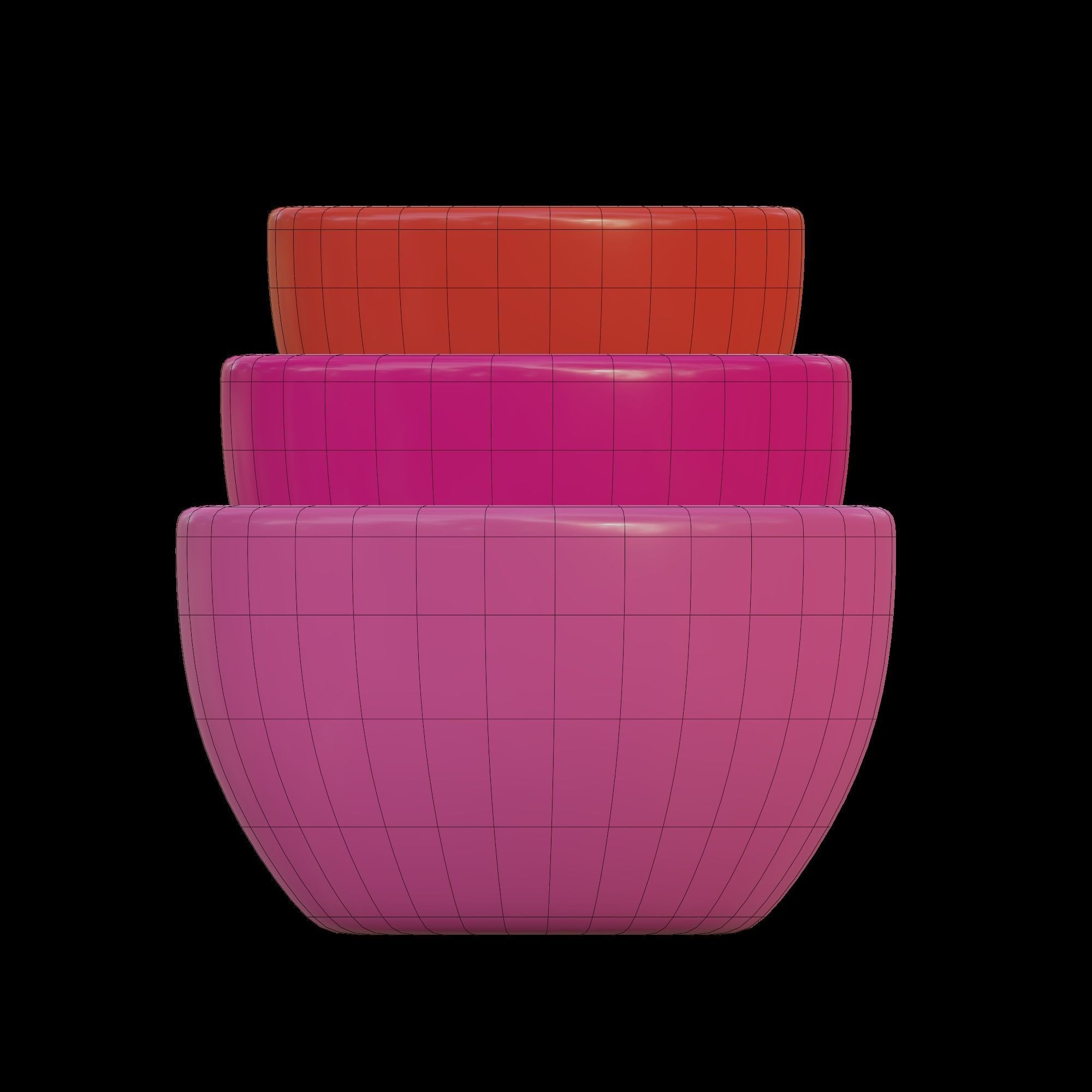 Bowls three colorful 3D model_12