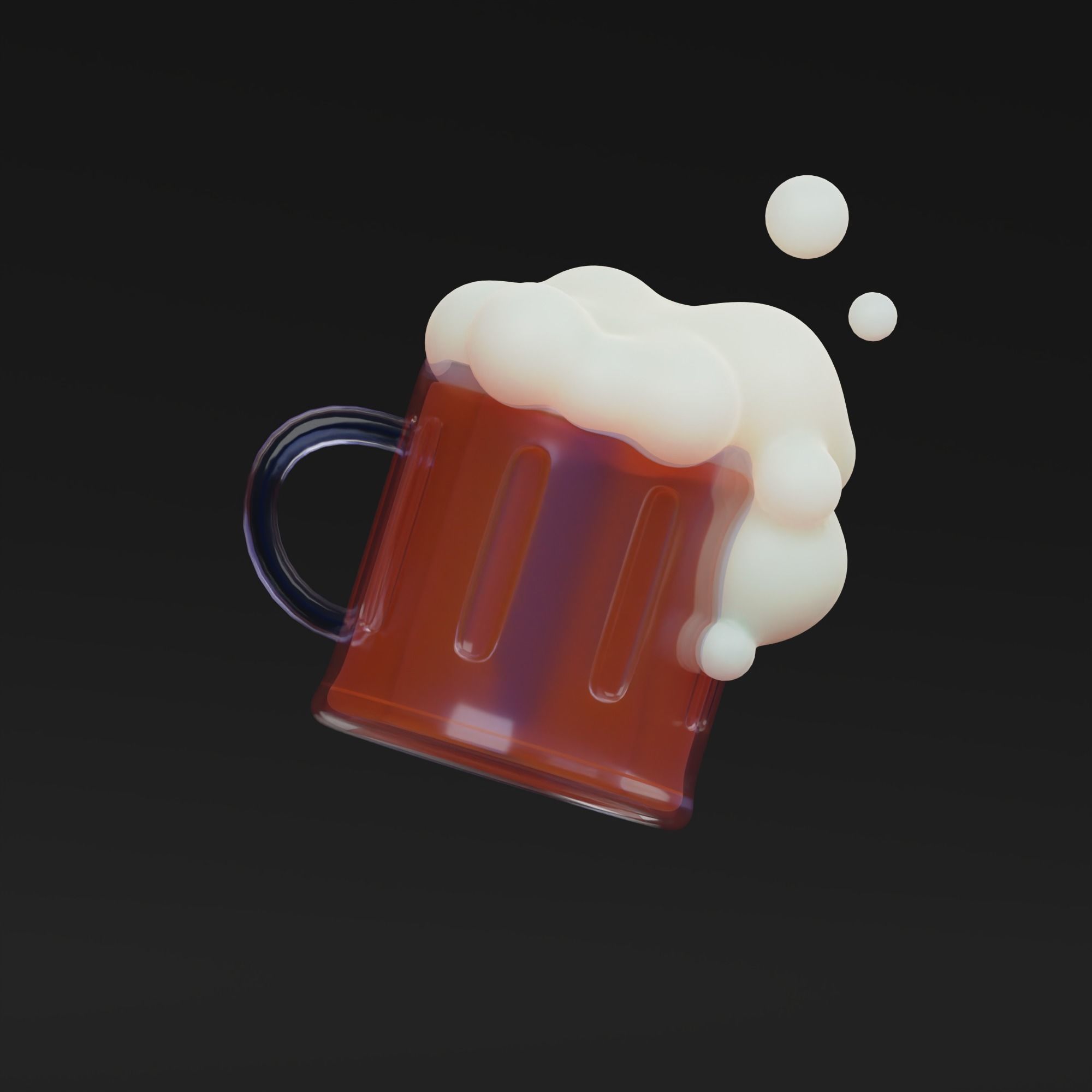 Beer - Stylized Cartoon icon 3D model_3