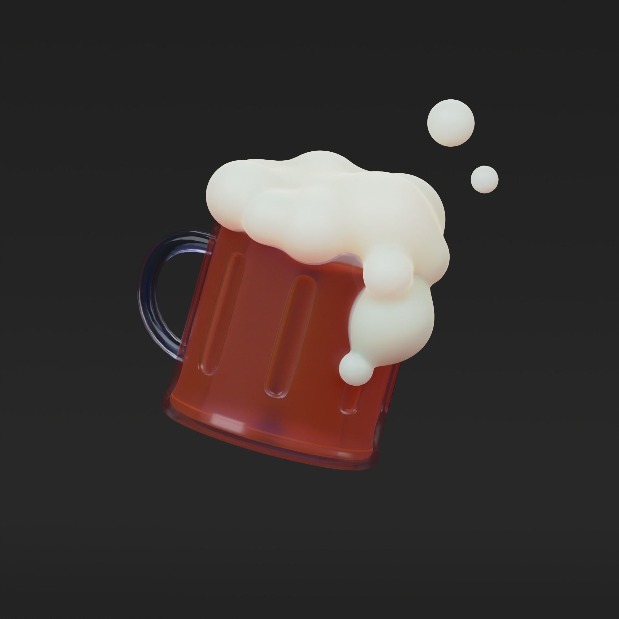 Beer - Stylized Cartoon icon 3D model_1