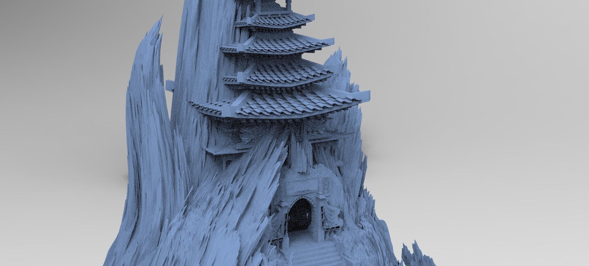 Bushido Temple rocks 2 3D model_1
