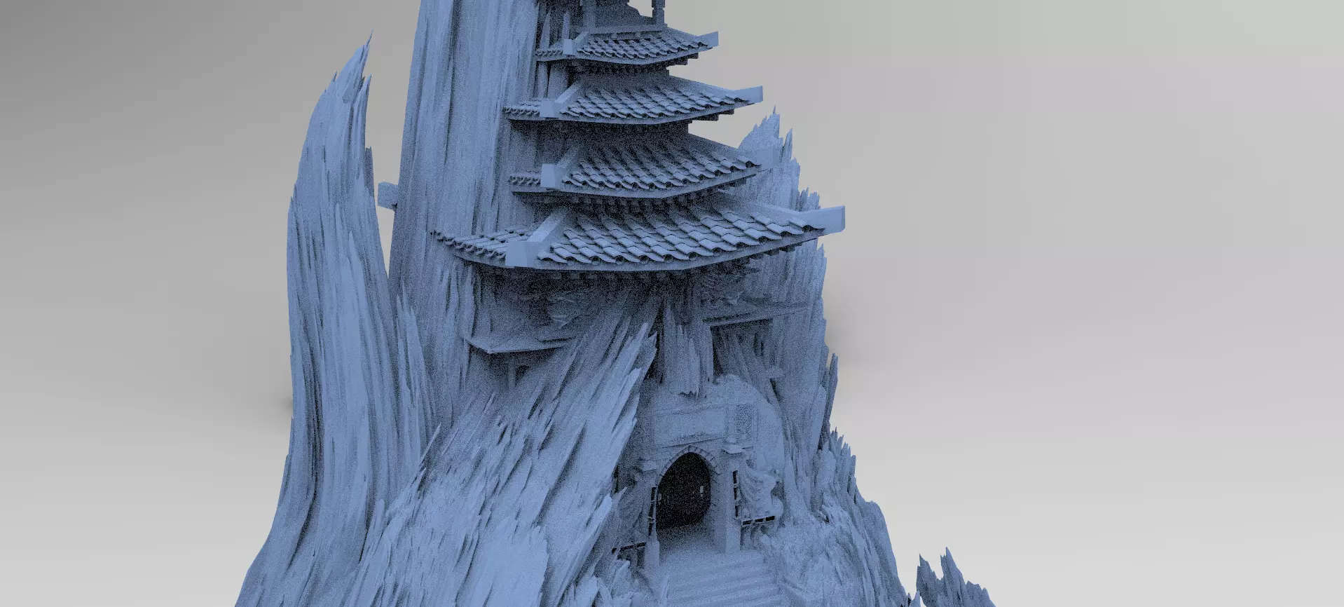 Bushido Temple rocks 2 3D model_0