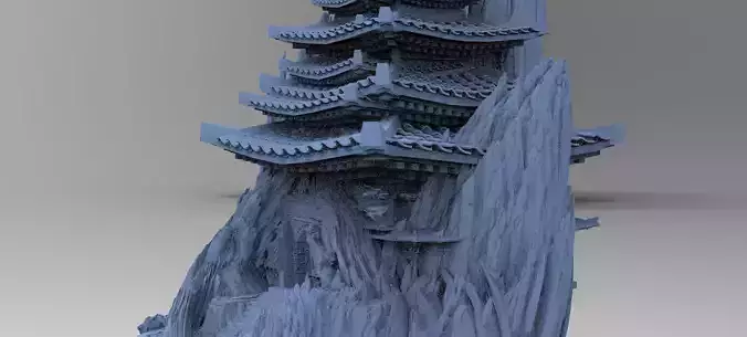 Bushido Temple rocks 4  3D model