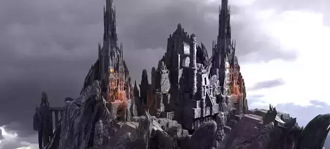 Overlord Dark realms Fort Kit bash 3D model