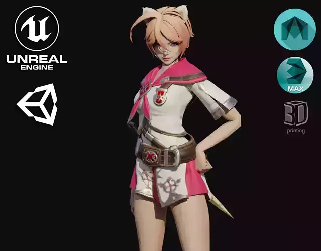Sya Female Low-poly 3D model