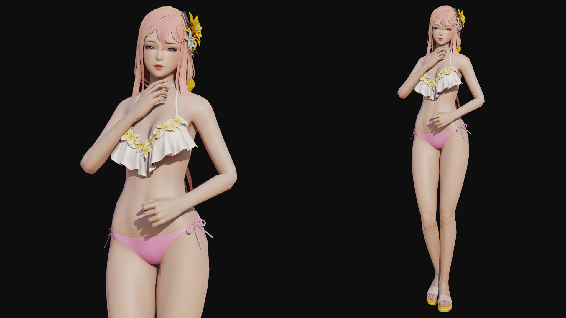 Haru Female Low-poly 3D model_2