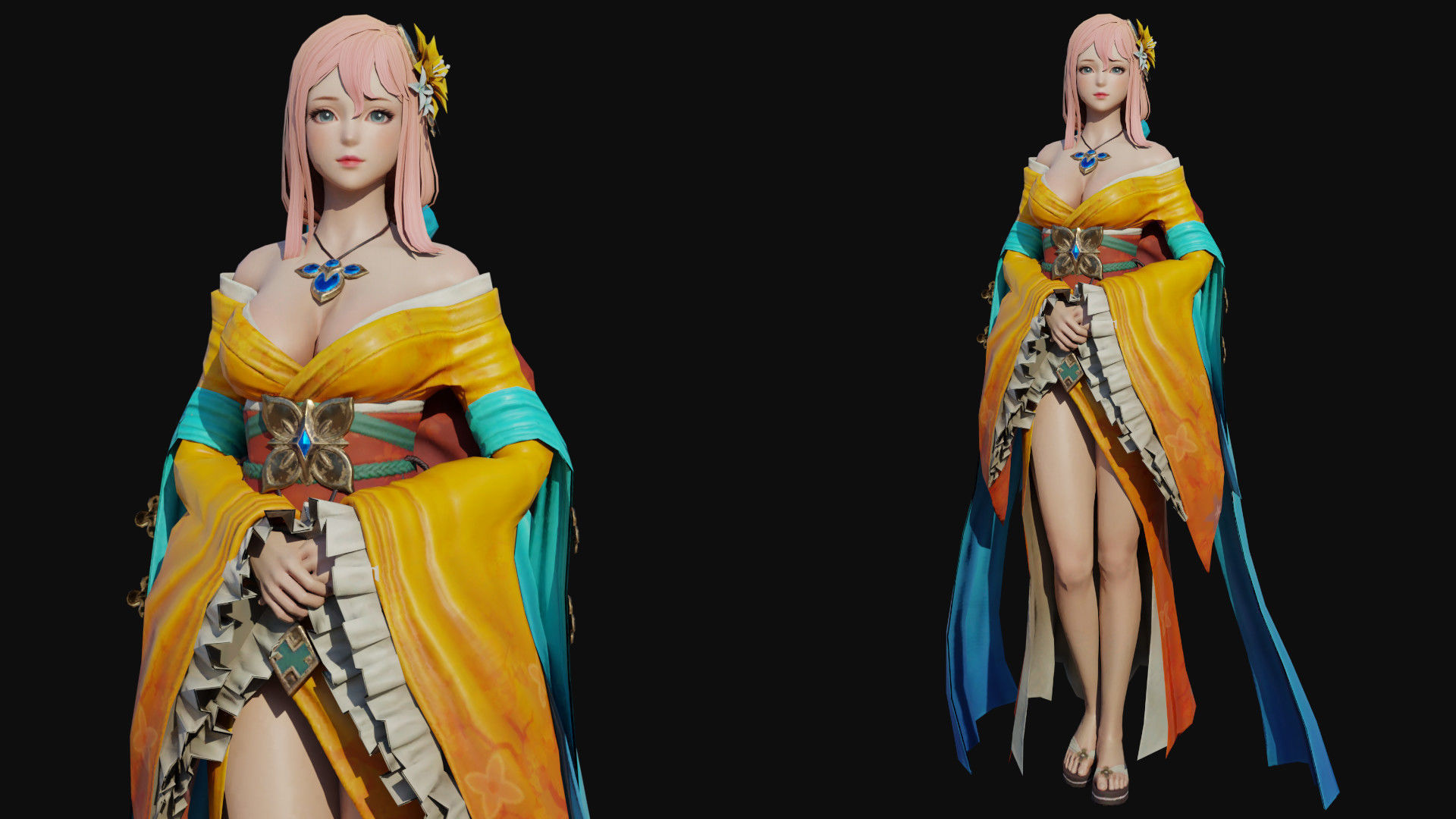 Haru Female Low-poly 3D model_3