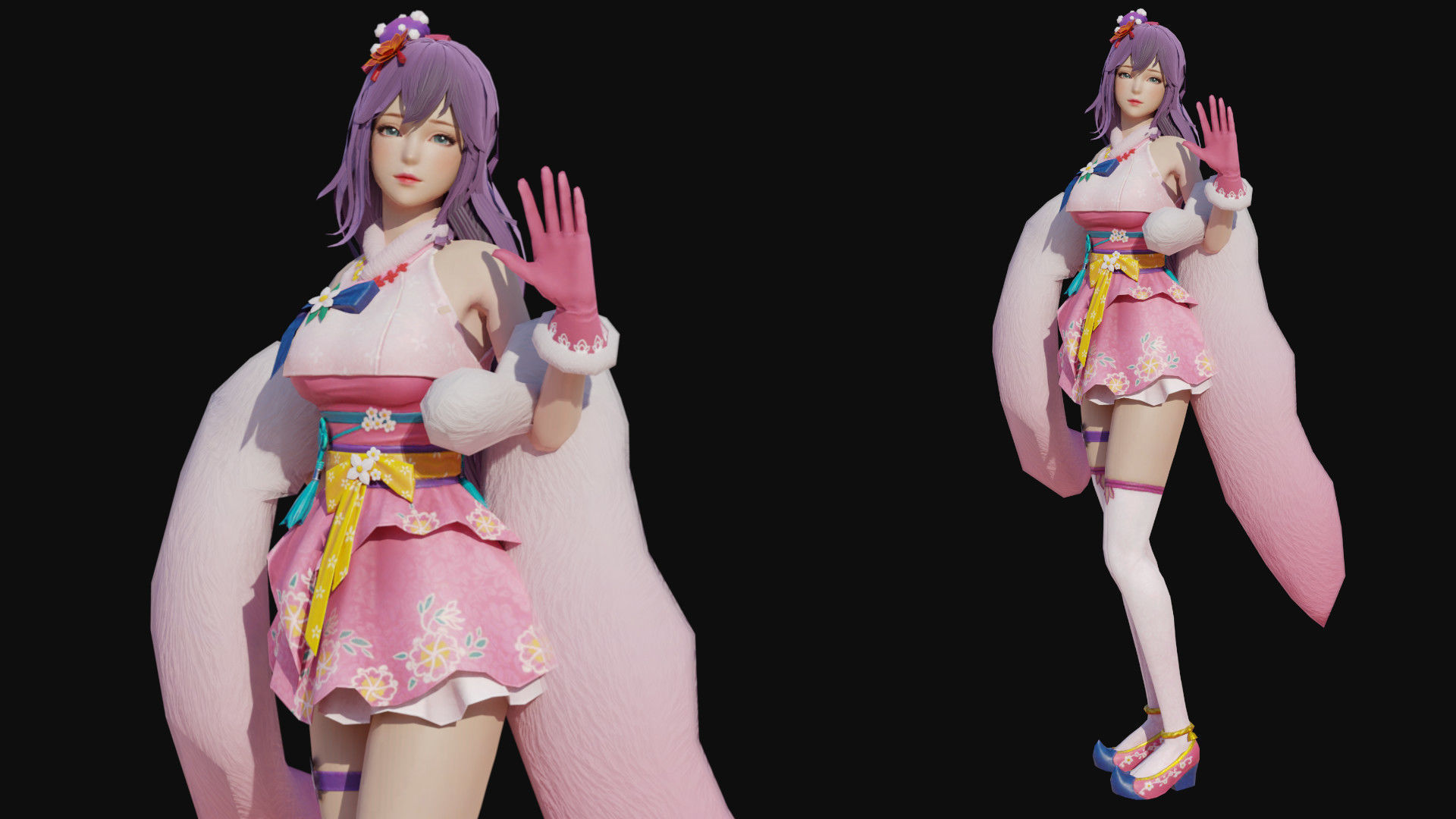 Haru Female Low-poly 3D model_1