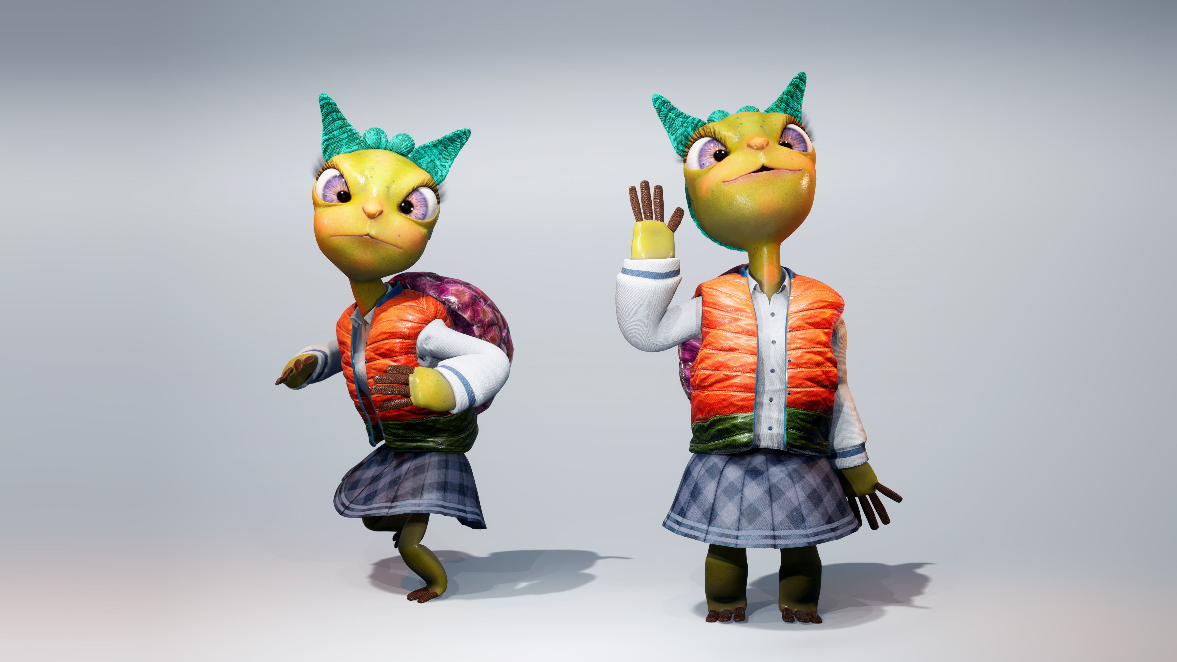 Animals Turtle Characters Rigged Cartoon Stylize 3D model 3D model_4