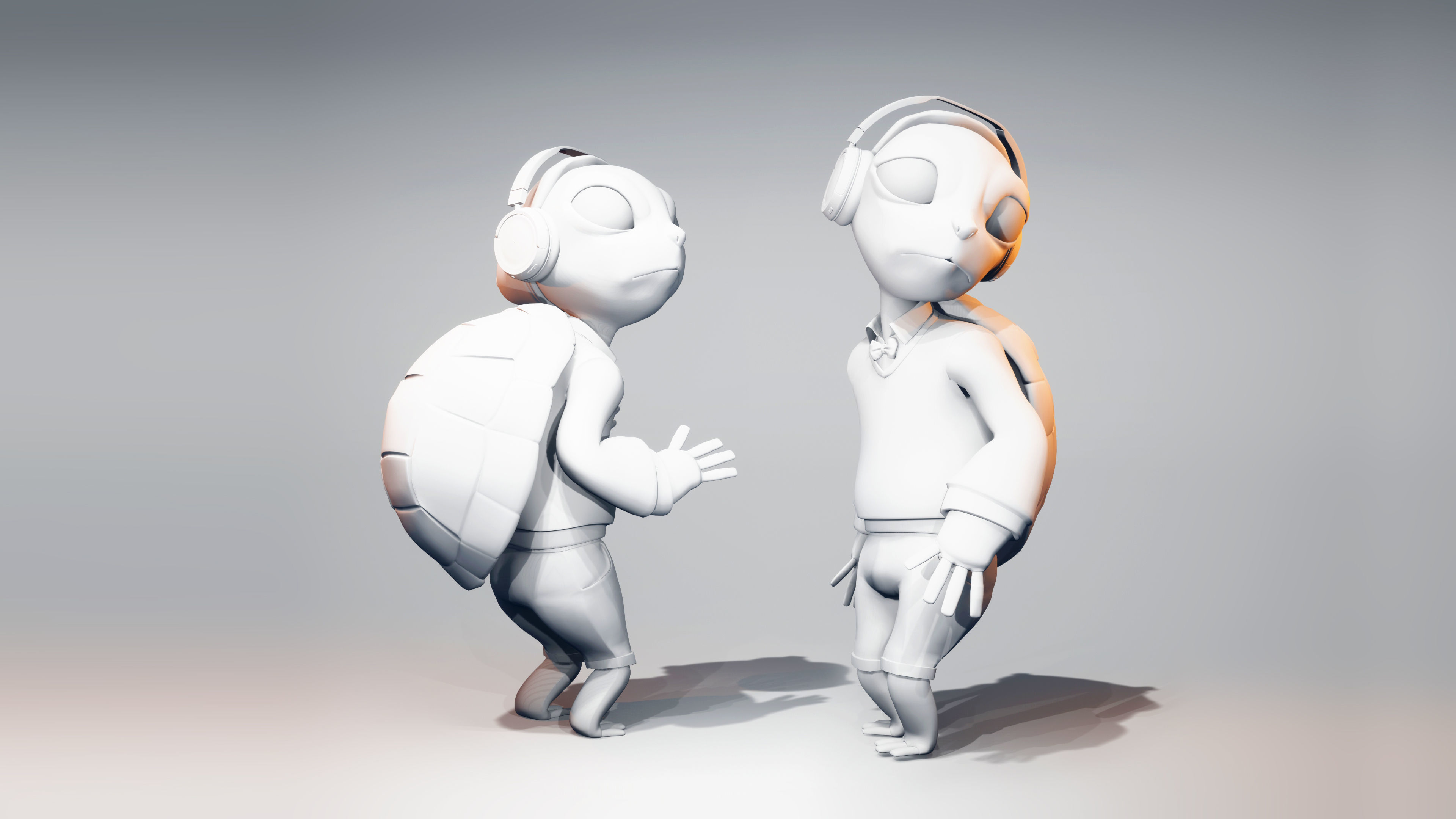 Animals Turtle Characters Rigged Cartoon Stylize 3D model 3D model_6